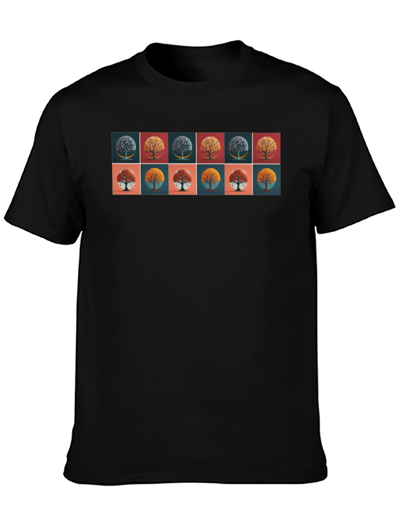 Tree Art Graphic Black T-Shirt