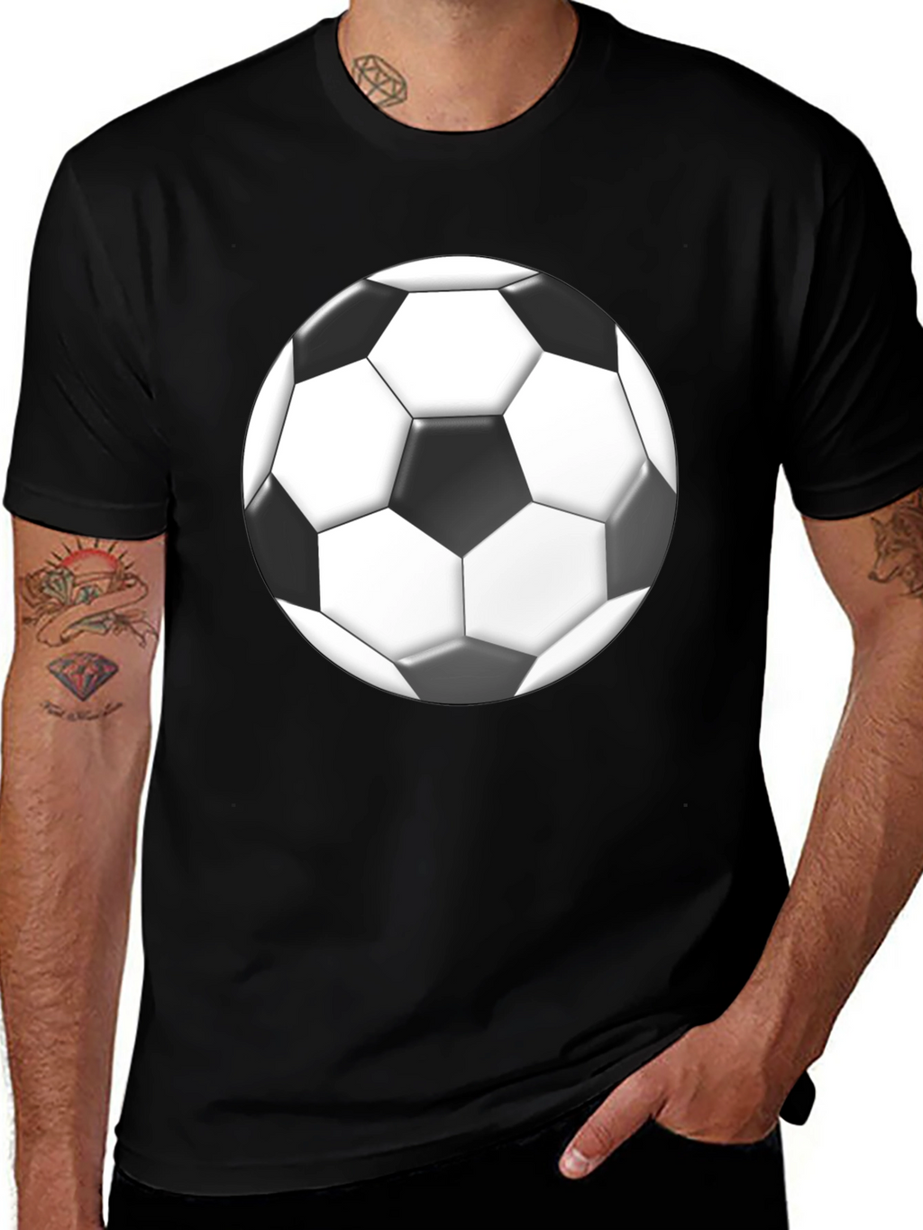 Soccer Ball Graphic Black T-Shirt