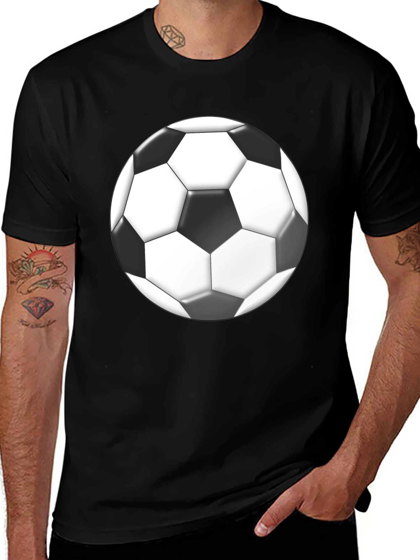 Soccer Ball Graphic Black T-Shirt