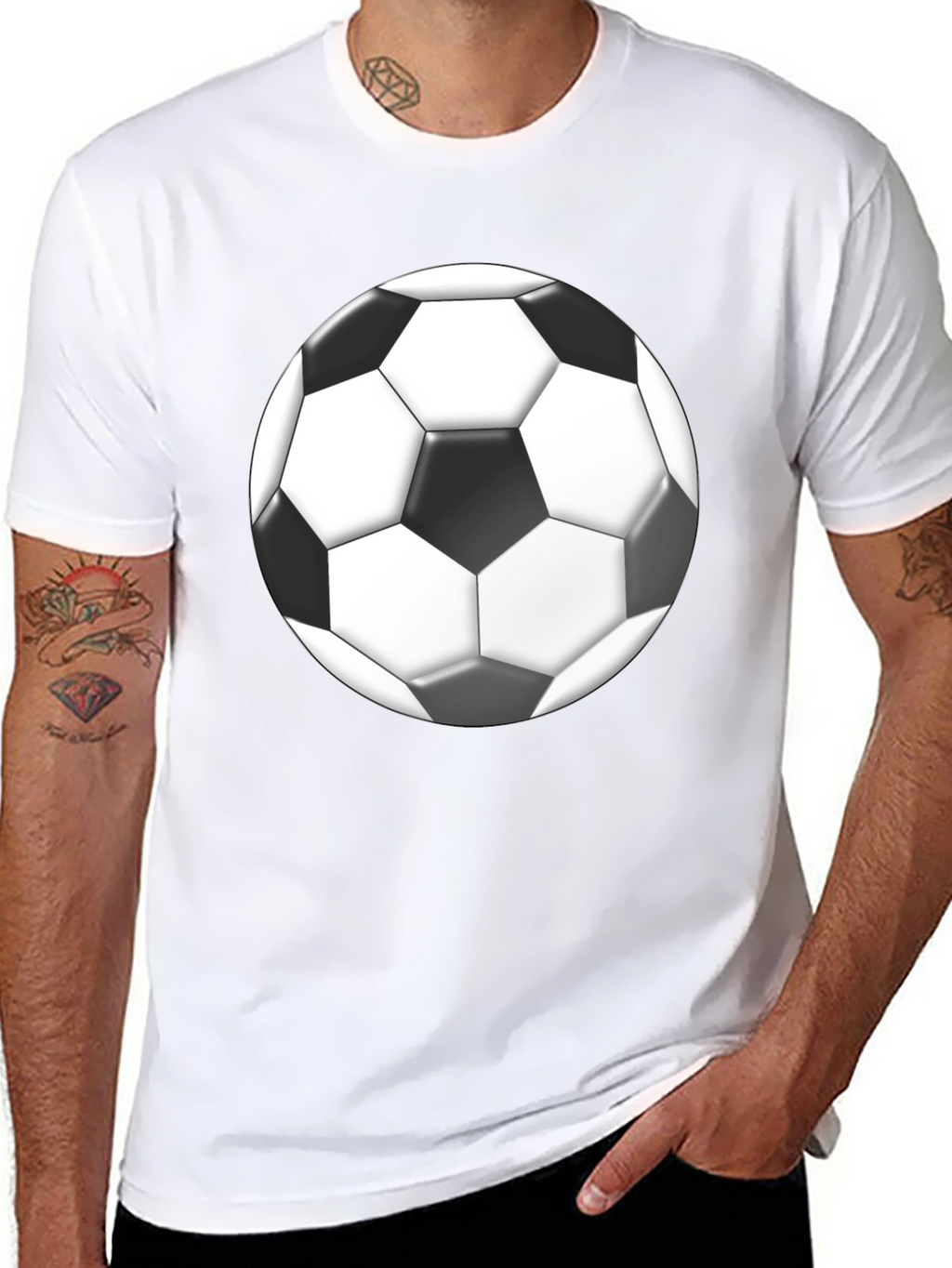 Soccer Ball Graphic Black T-Shirt