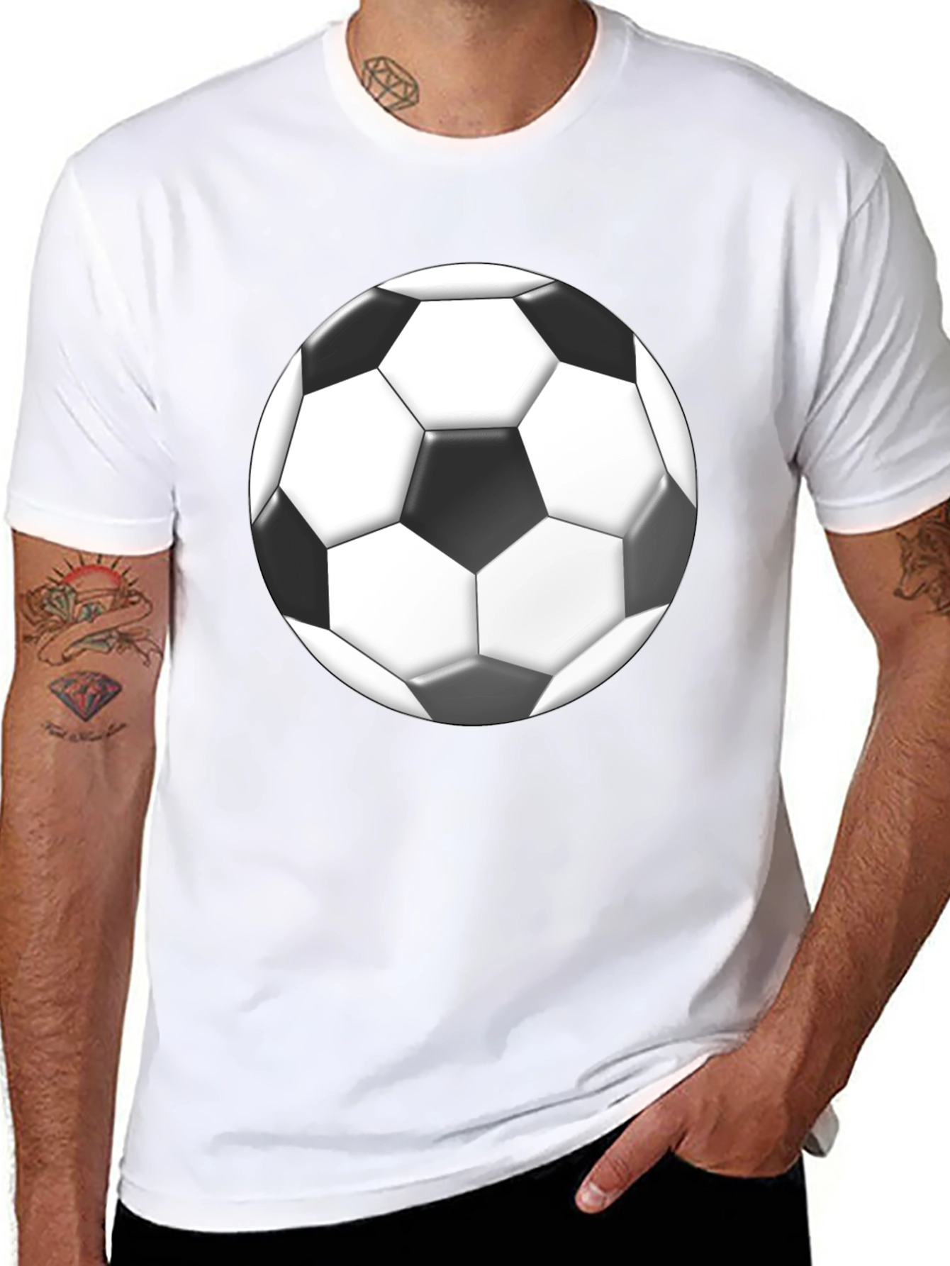 Soccer Ball Graphic Black T-Shirt