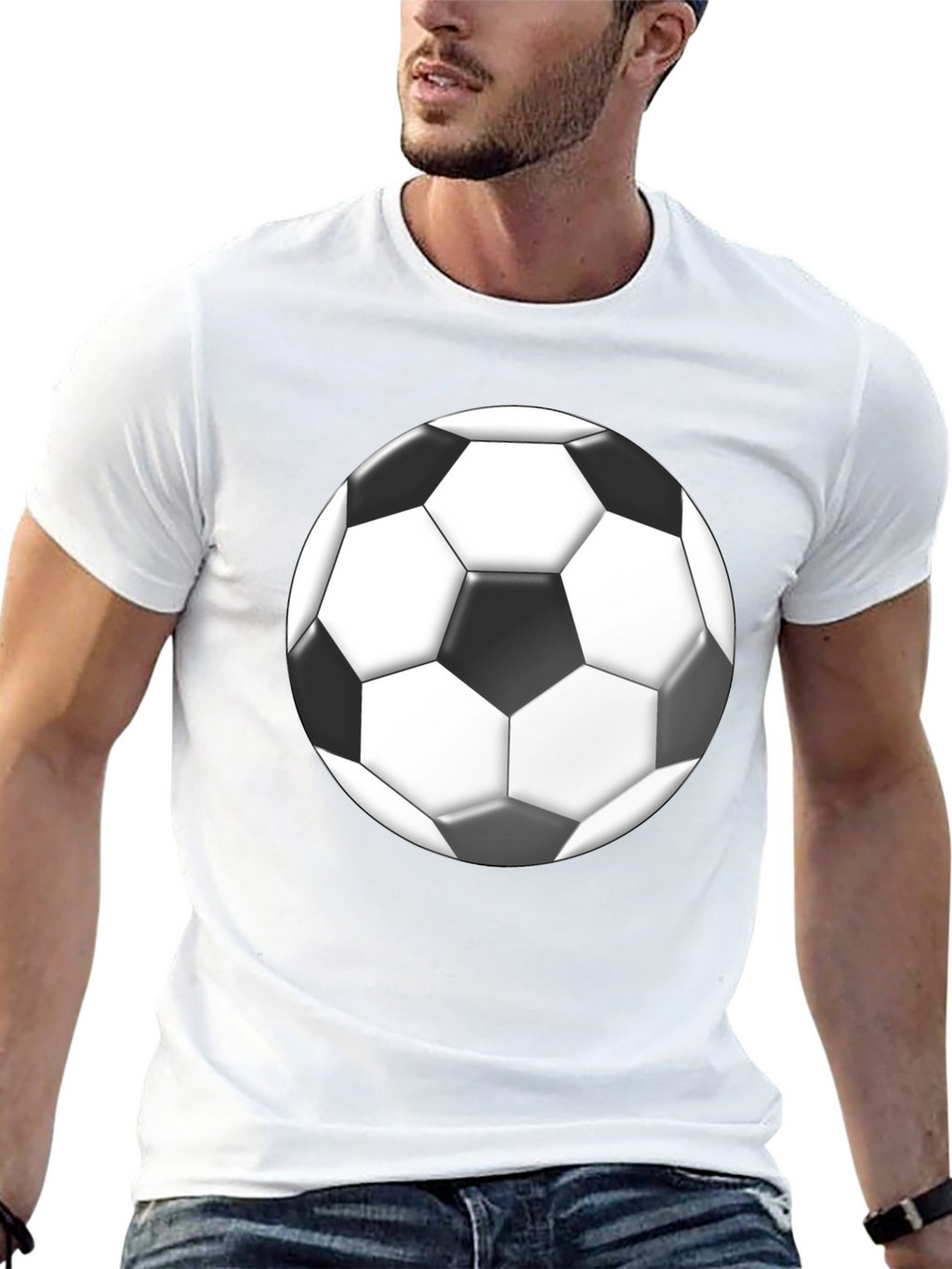 Soccer Ball Graphic Black T-Shirt
