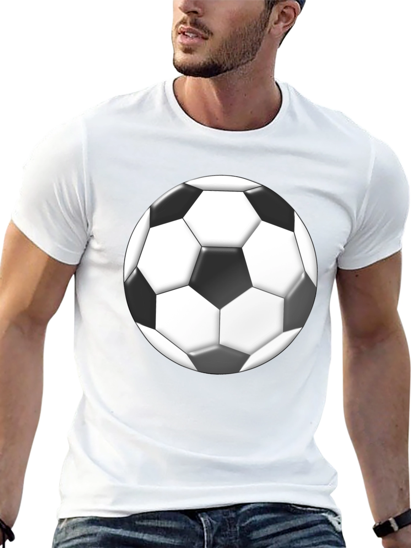 Soccer Ball Graphic Black T-Shirt