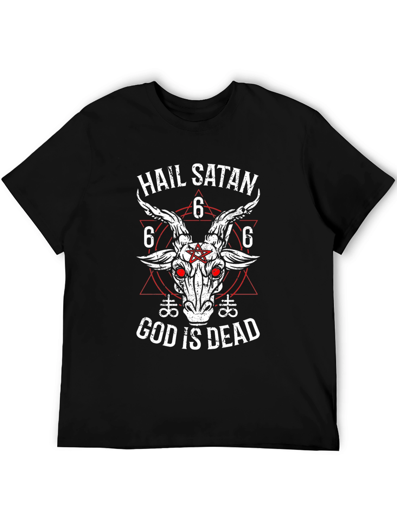 Hail Satan God is Dead T-Shirt - Baphomet Graphic Tee