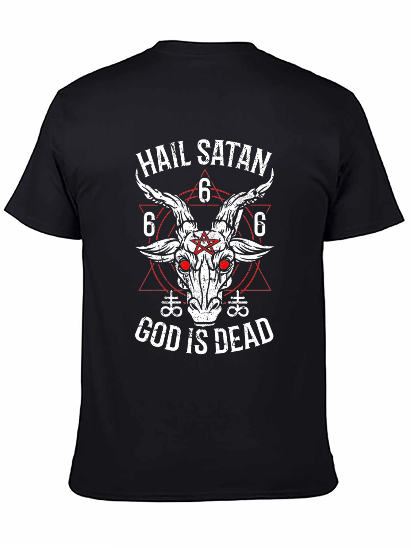 Hail Satan God is Dead T-Shirt - Baphomet Graphic Tee