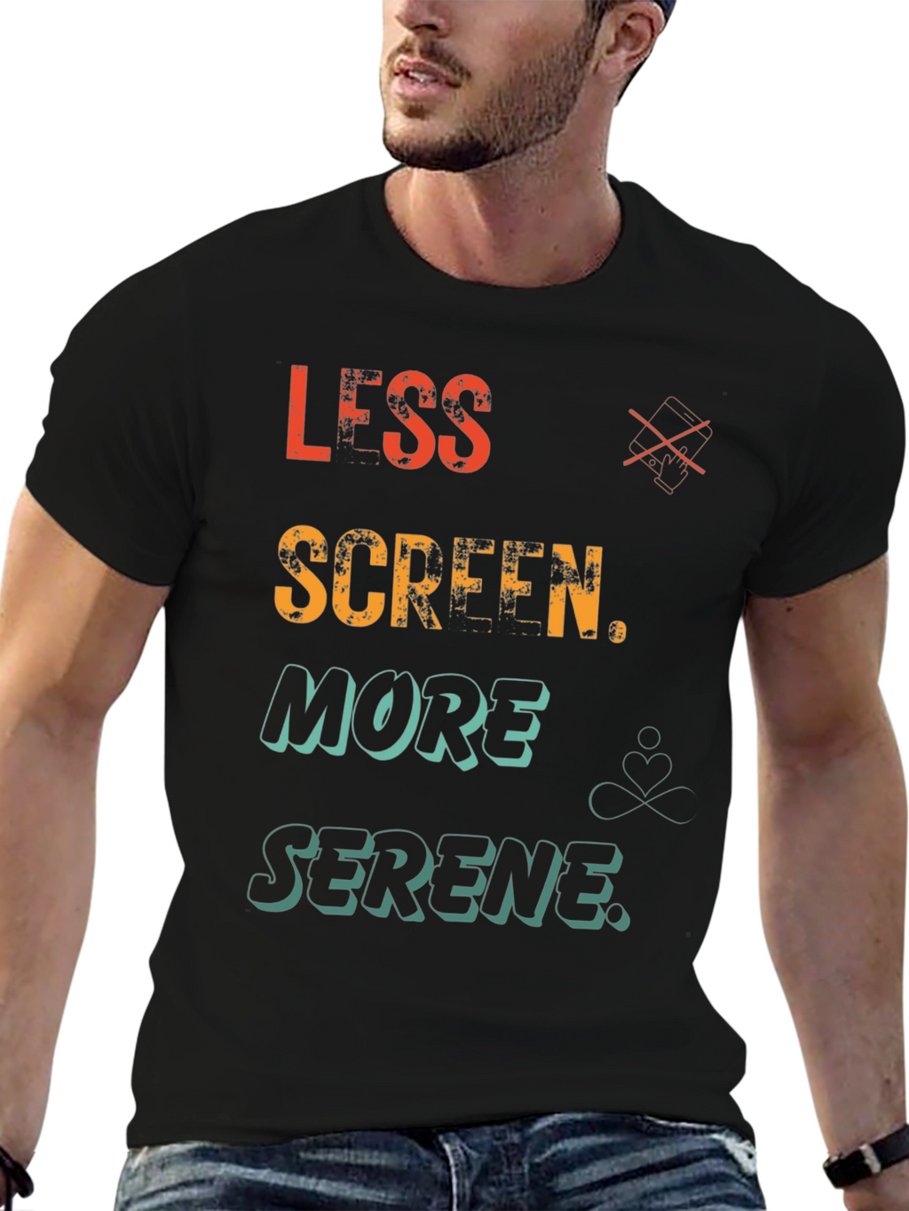Less Screen More Serene Graphic T-Shirt