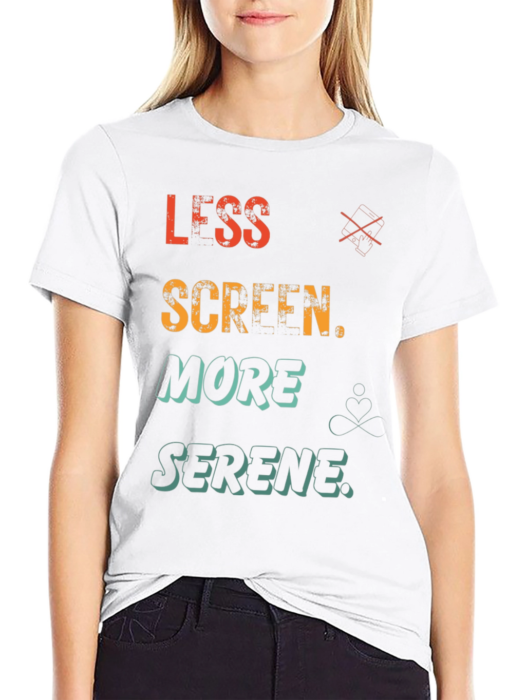 Less Screen More Serene Graphic T-Shirt