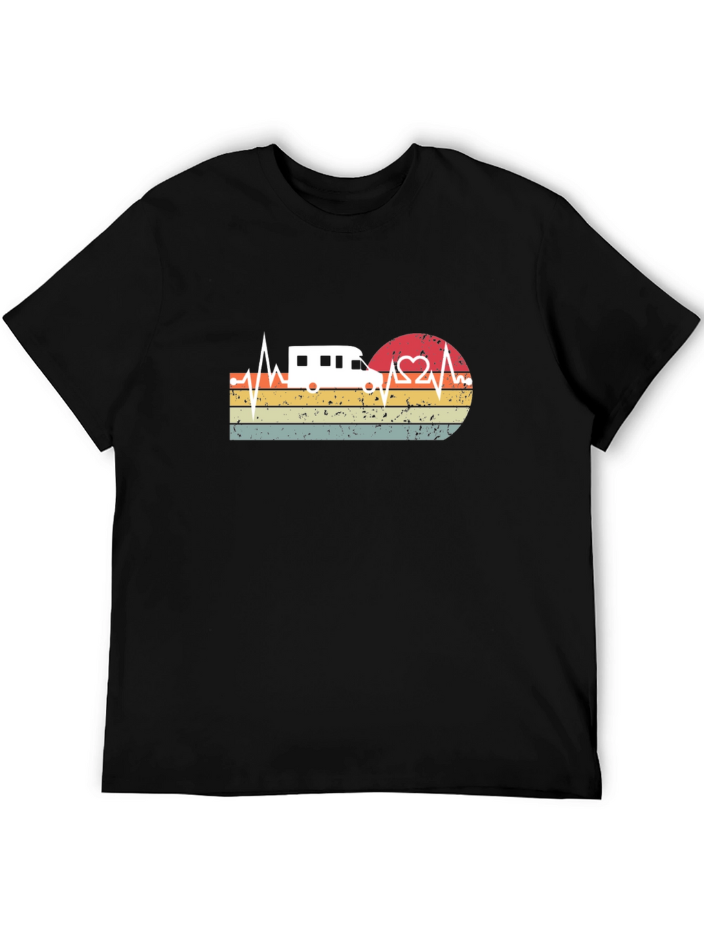 Retro Camping RV Heartbeat T-Shirt