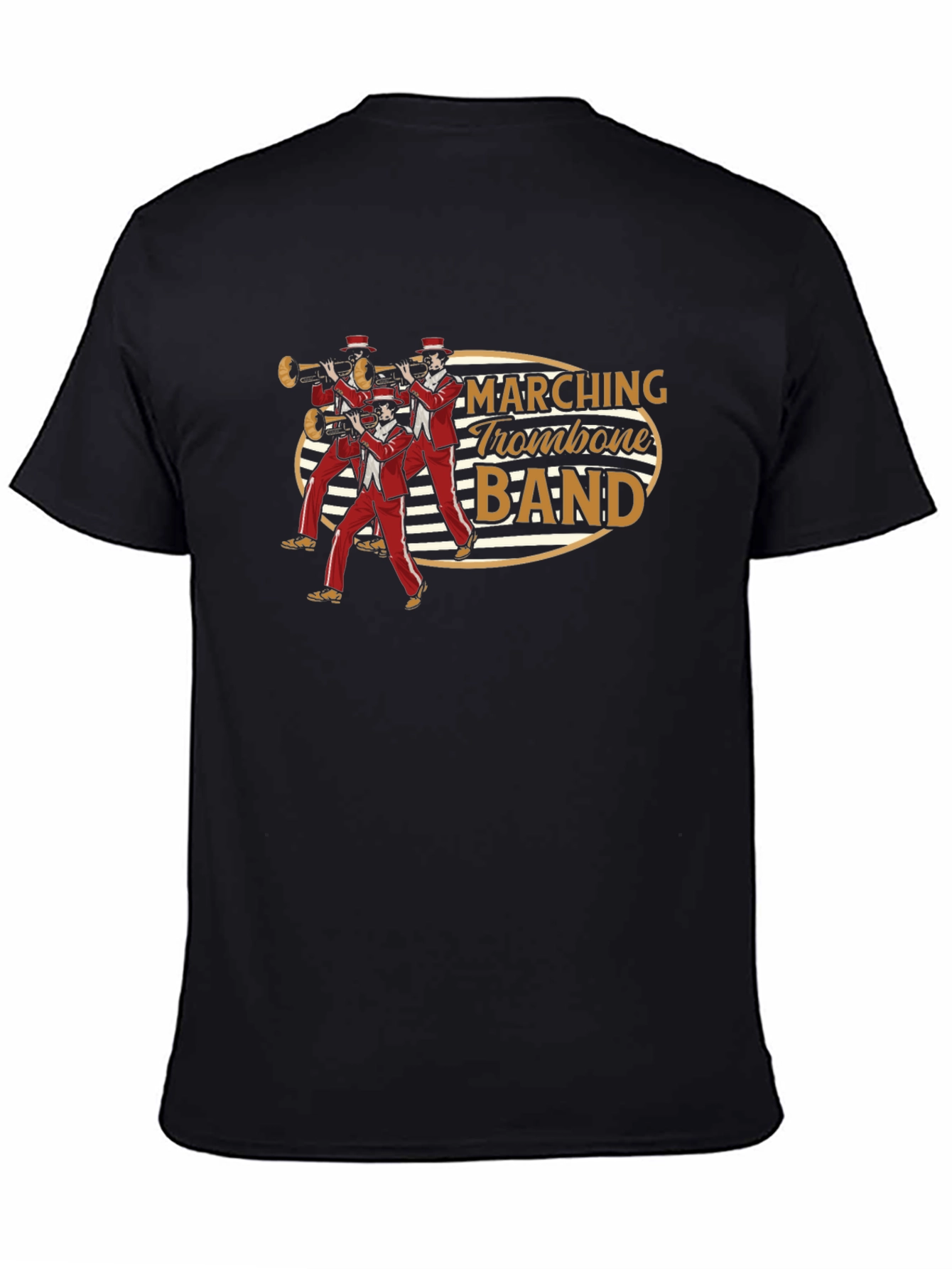 Marching Trombone Band Graphic Tee - Black Cotton T-Shirt