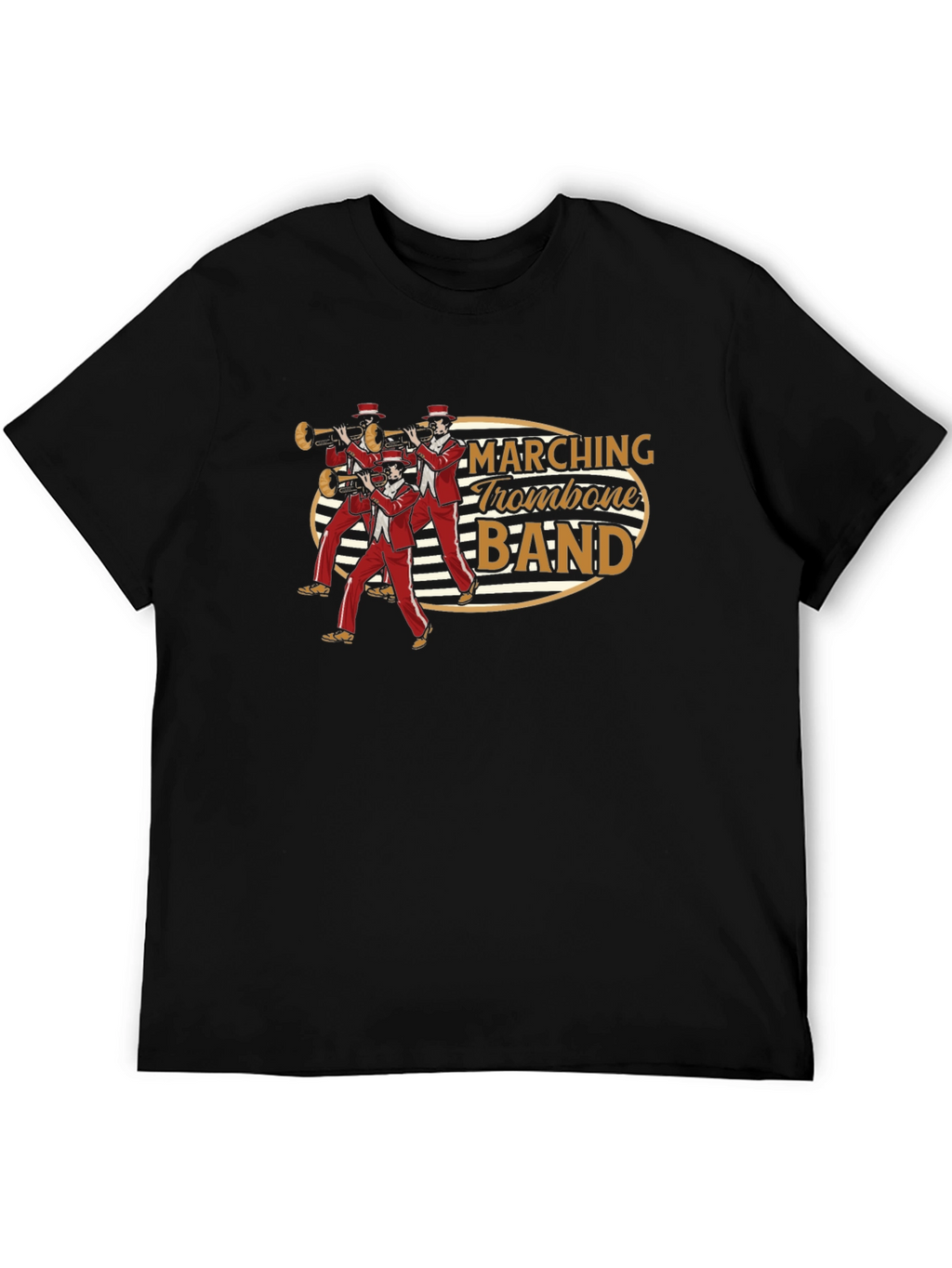 Marching Trombone Band Graphic Tee - Black Cotton T-Shirt