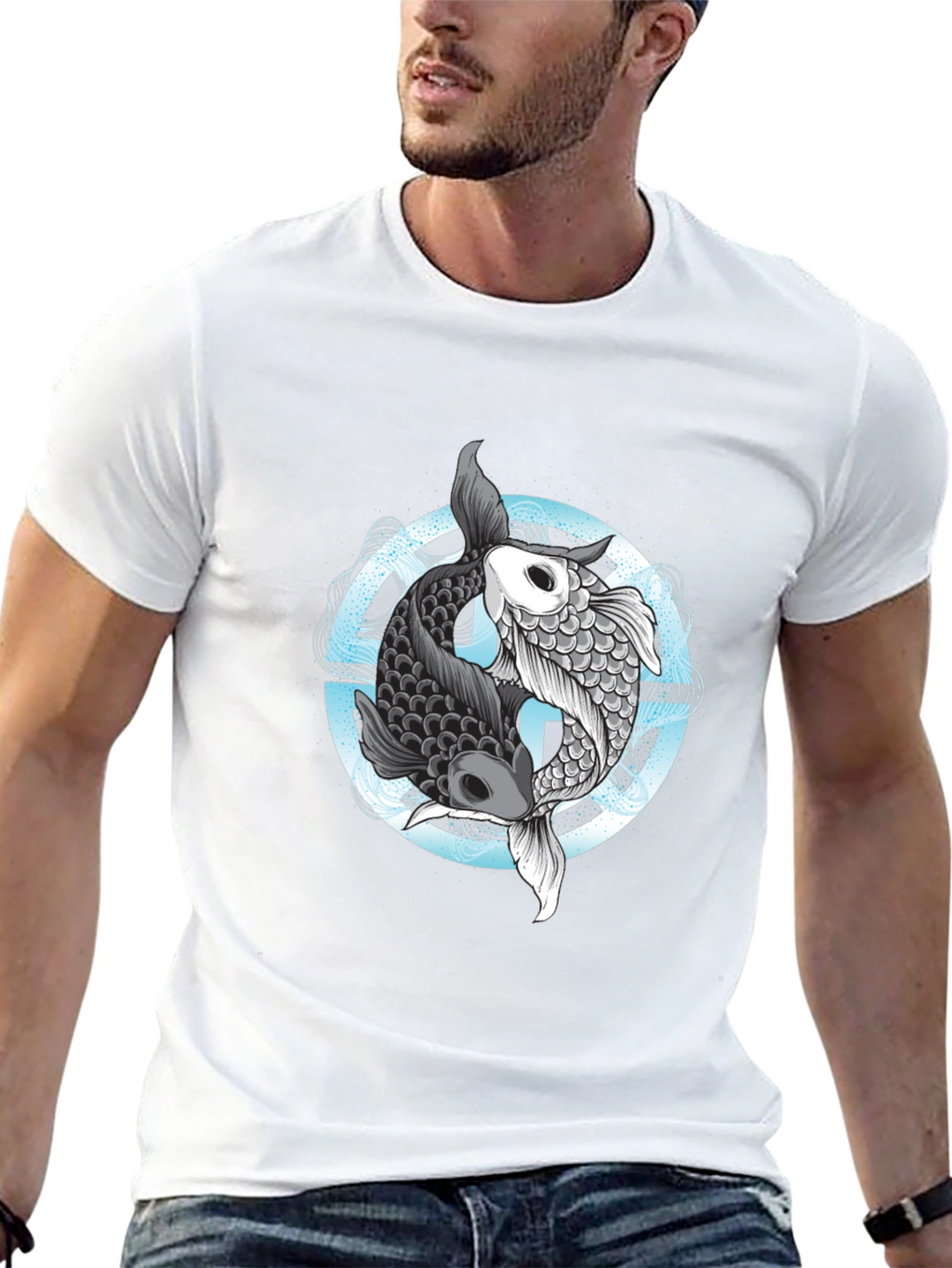 Yin Yang Koi Fish Graphic Tee