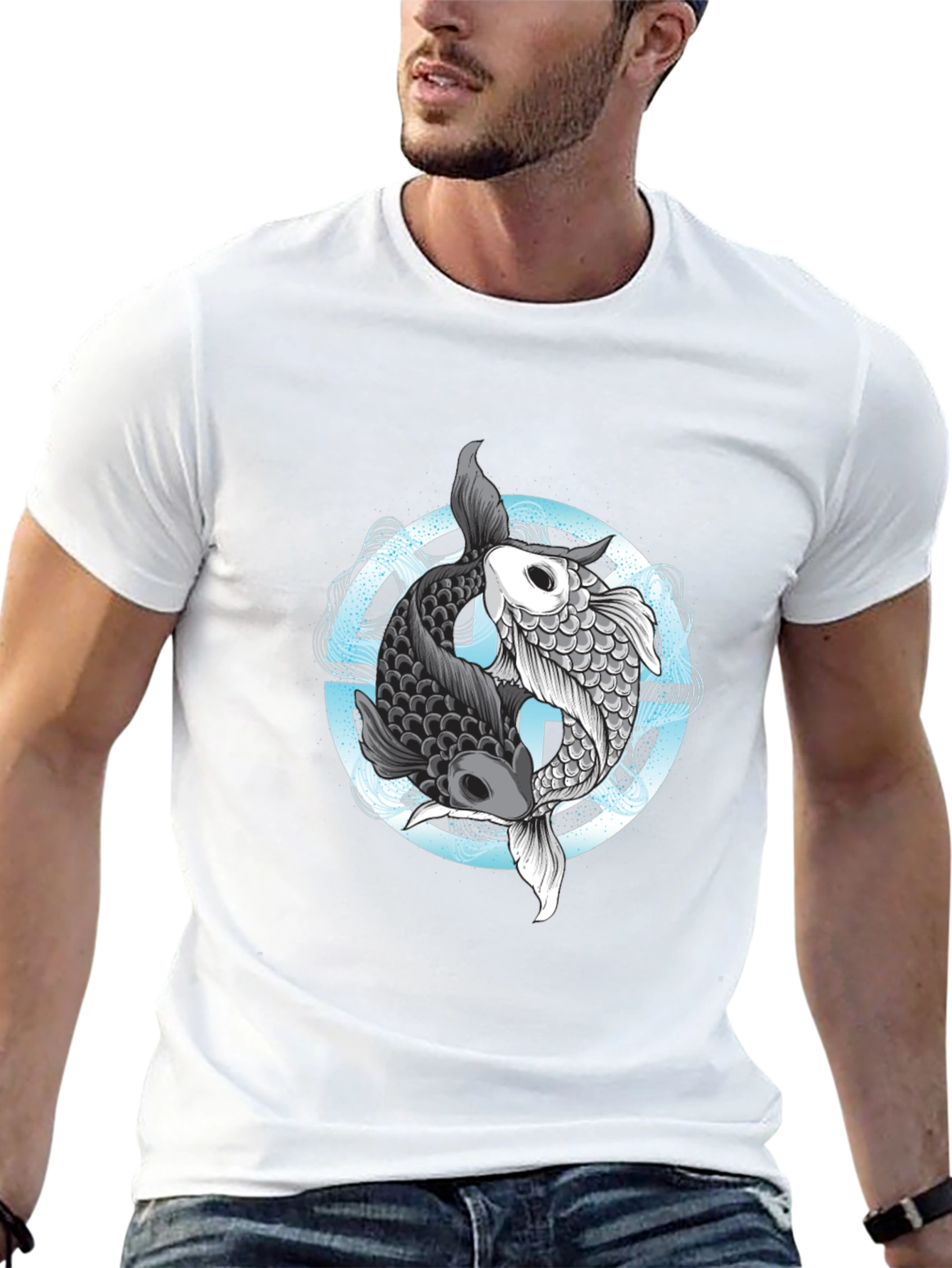 Yin Yang Koi Fish Graphic Tee