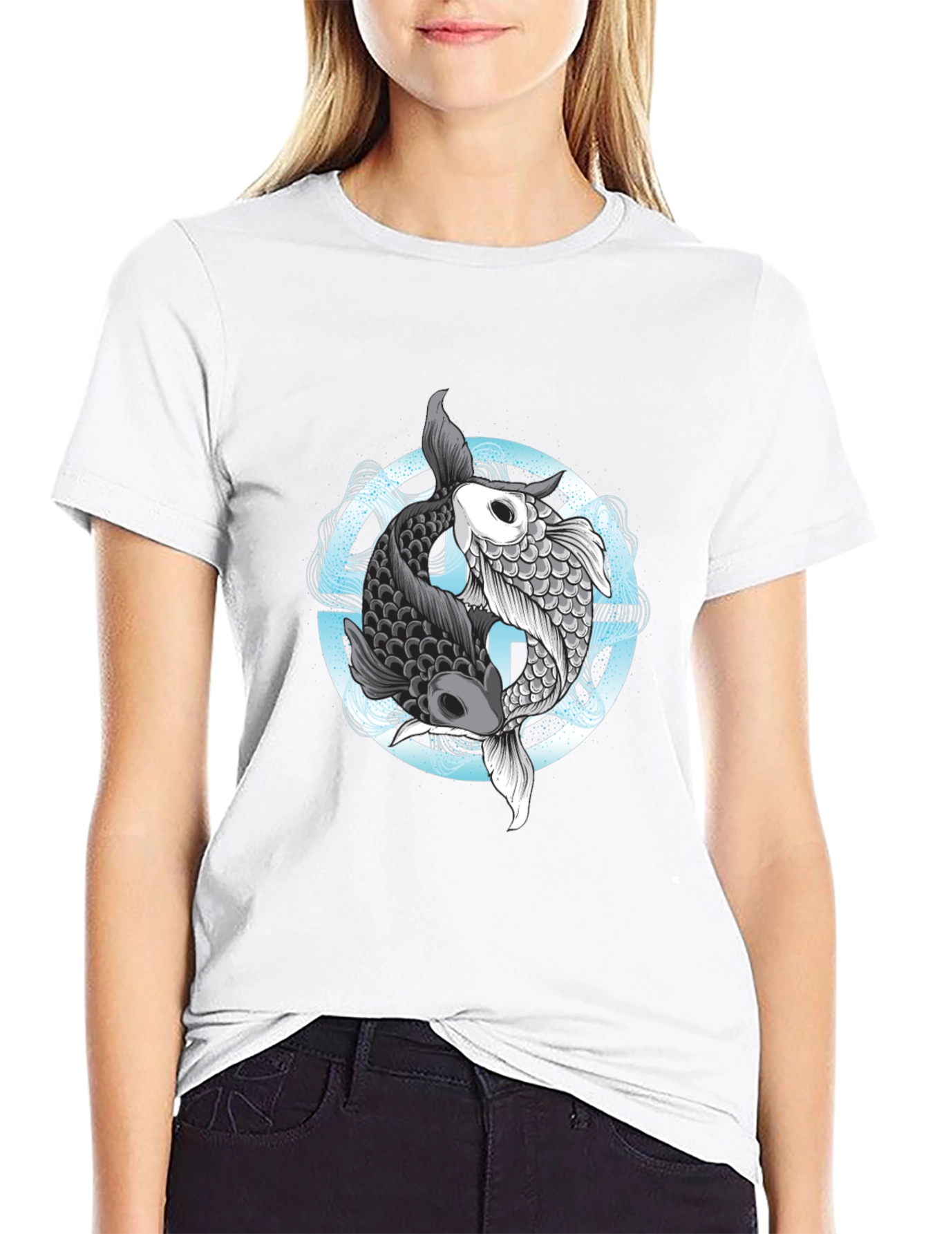 Yin Yang Koi Fish Graphic Tee