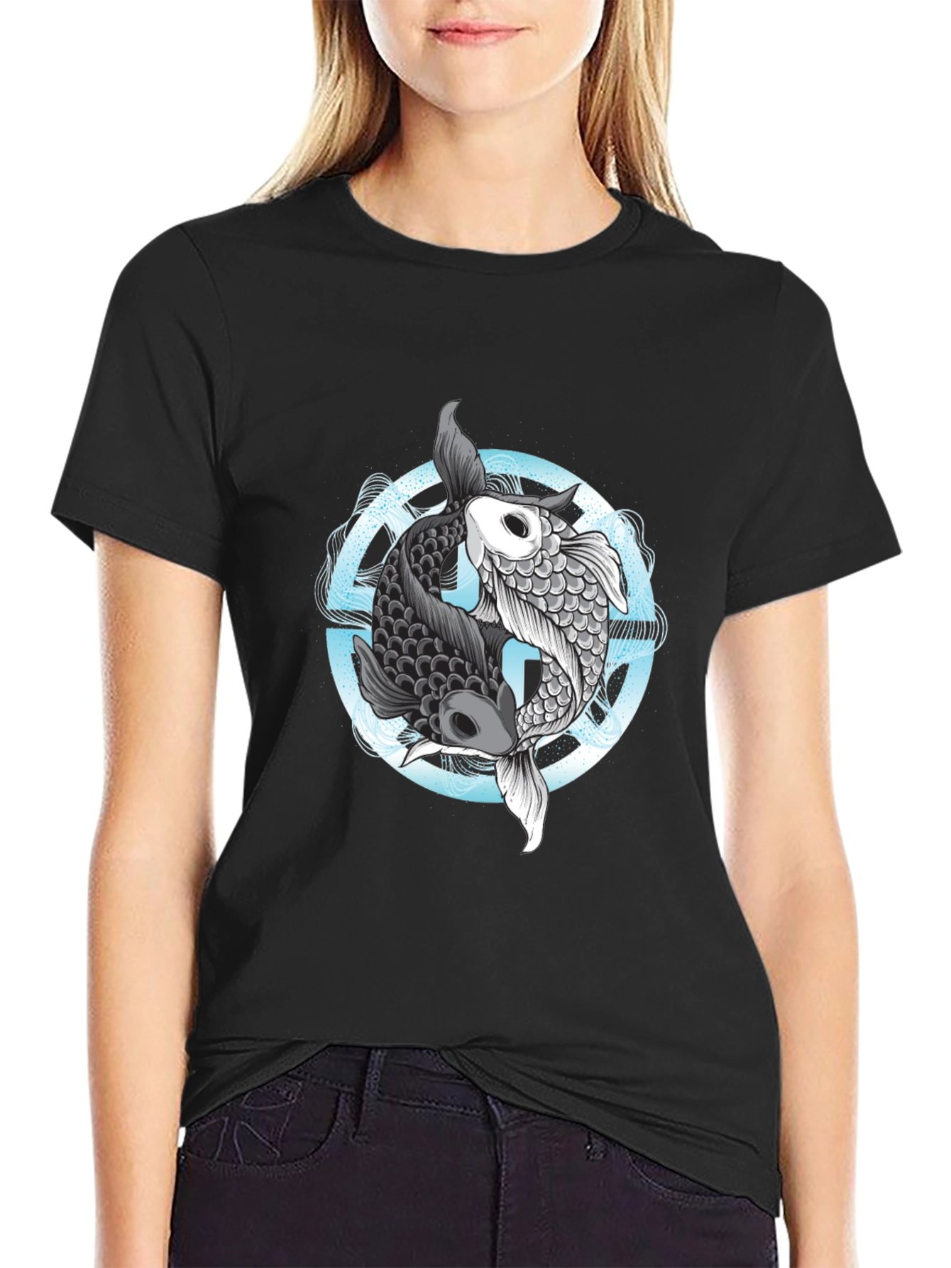 Yin Yang Koi Fish Graphic Tee
