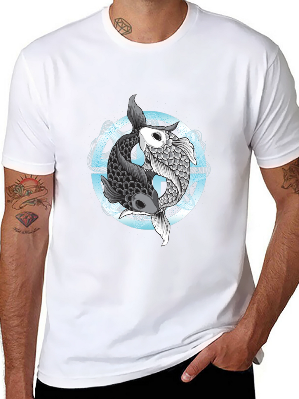 Yin Yang Koi Fish Graphic Tee