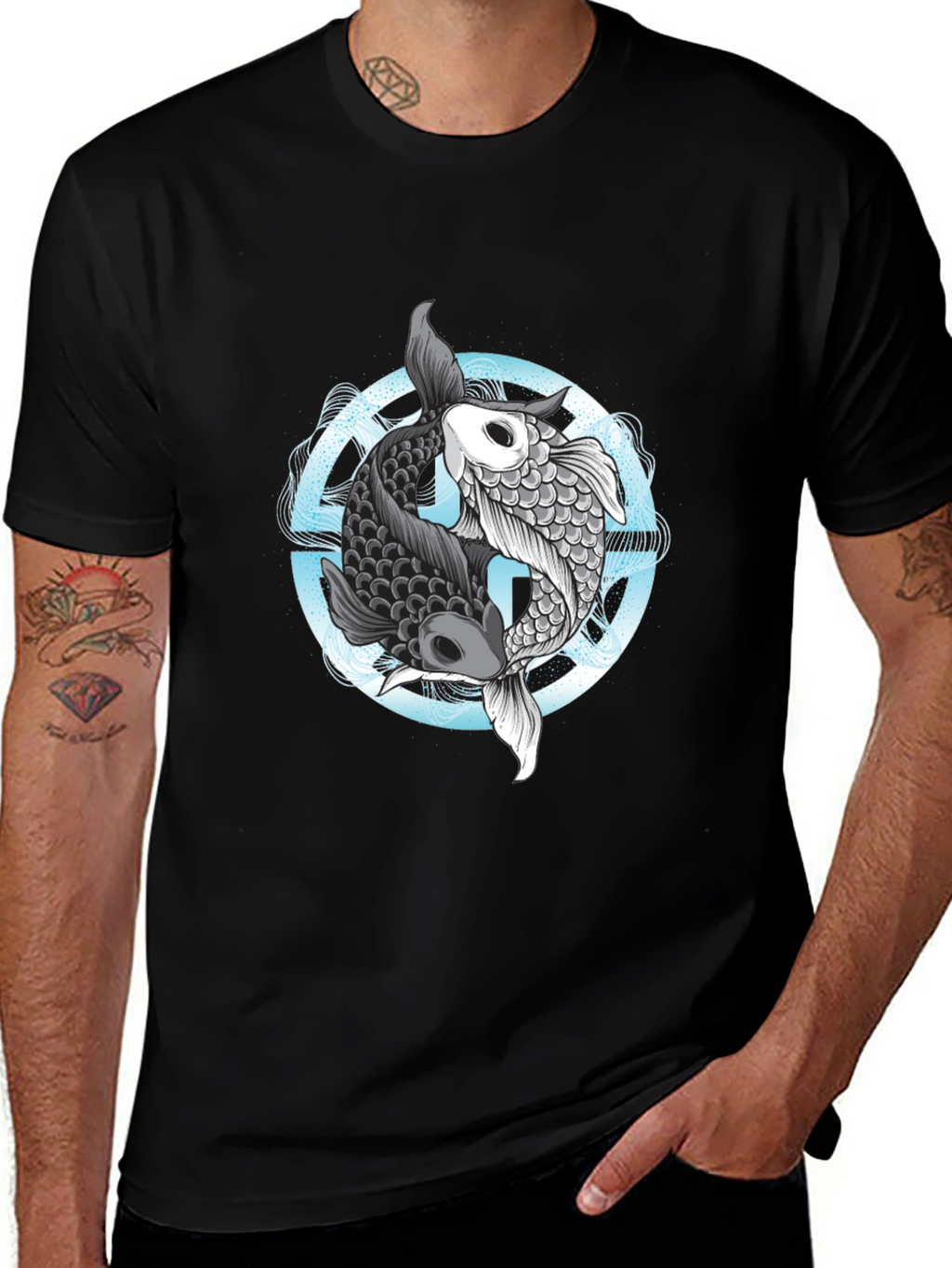 Yin Yang Koi Fish Graphic Tee