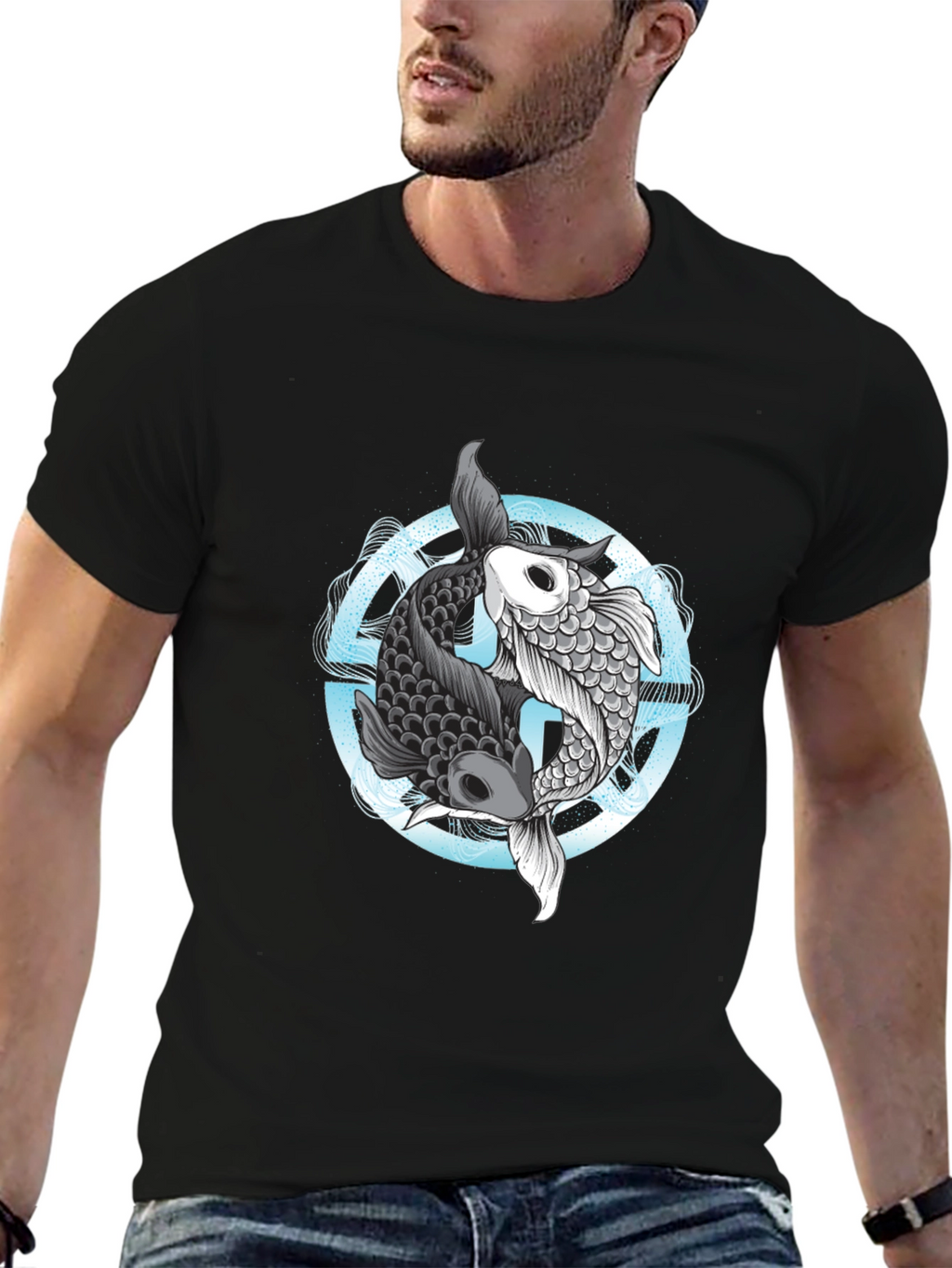 Yin Yang Koi Fish Graphic Tee