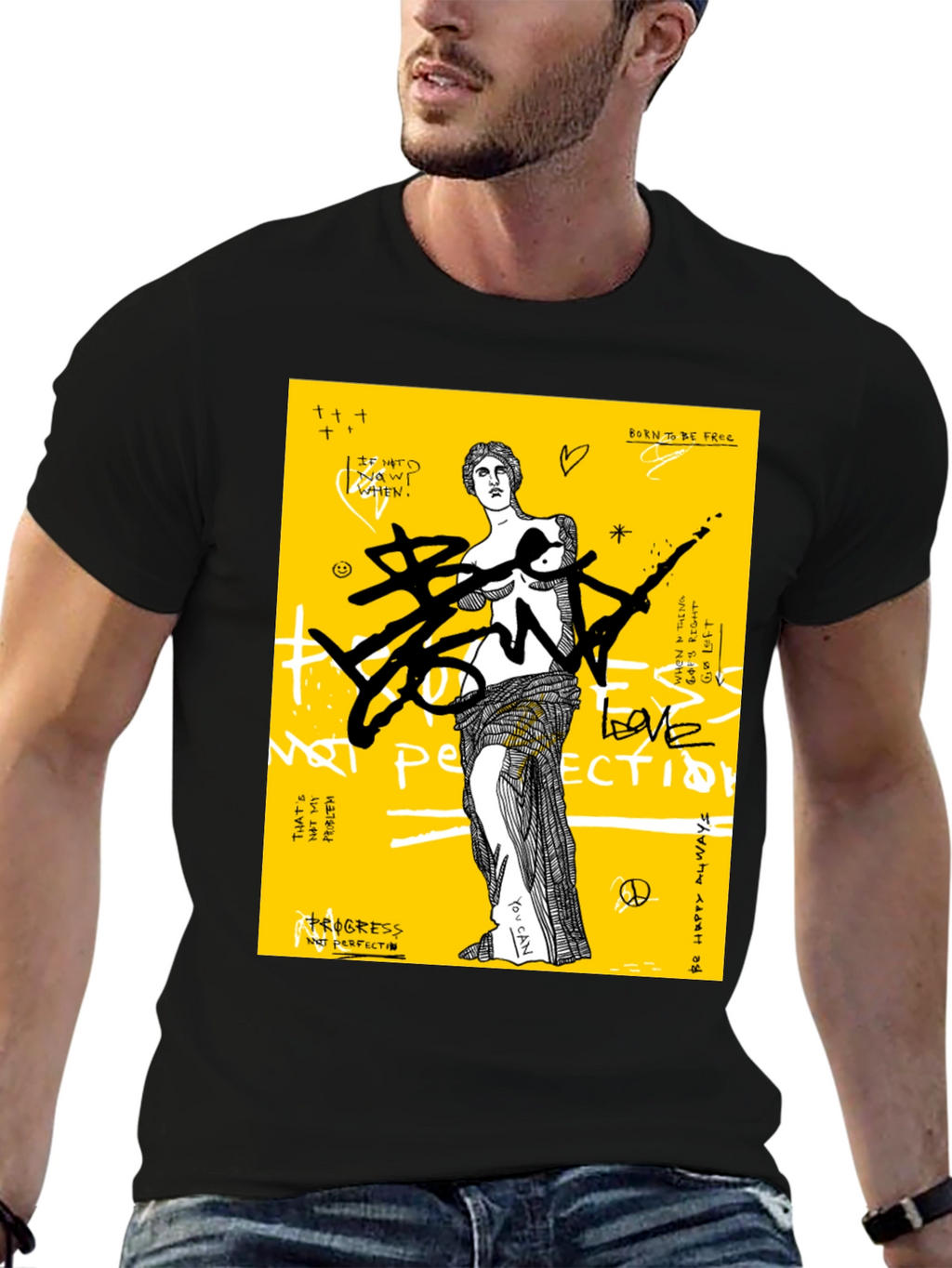 Edgy Graphic Print T-Shirt