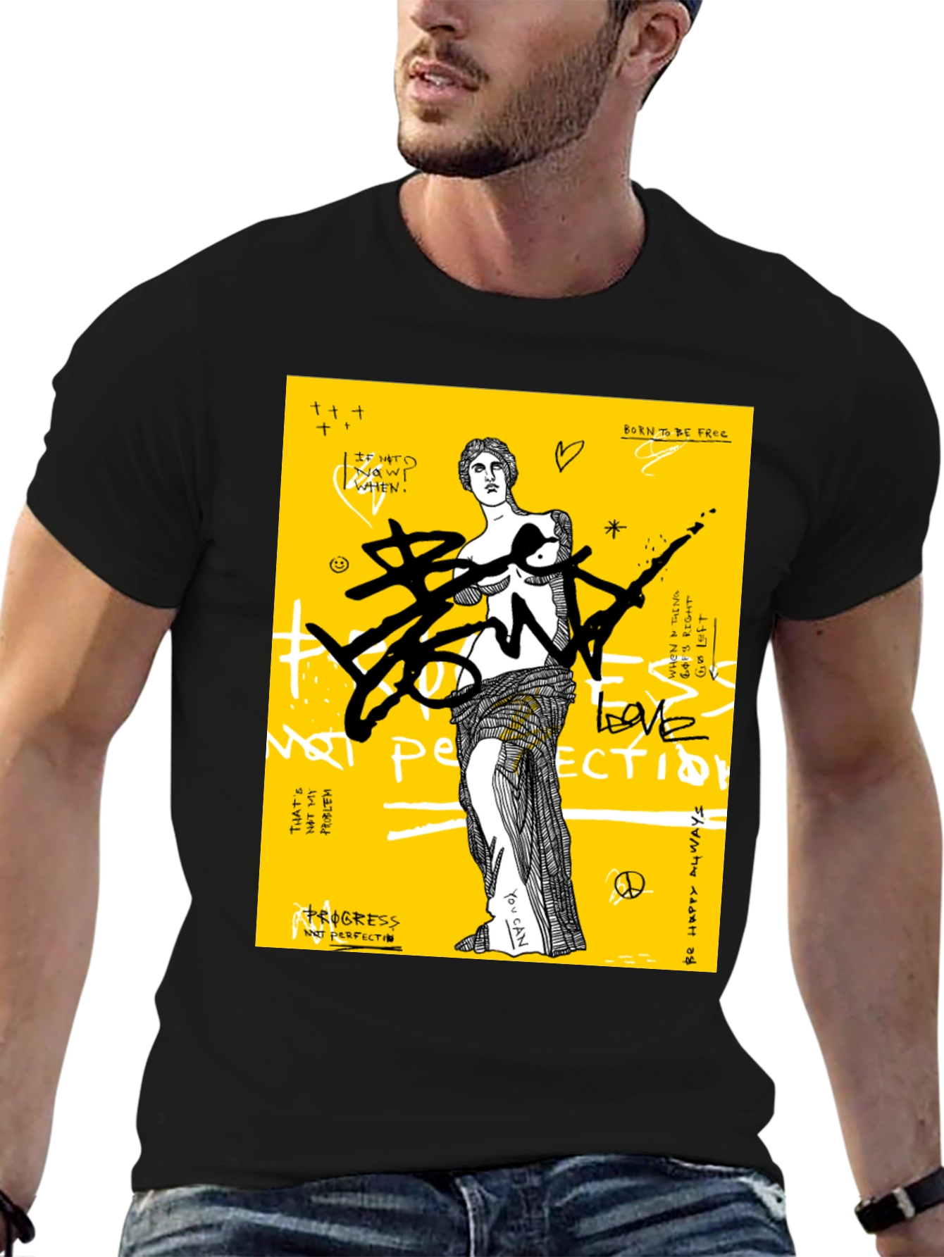Edgy Graphic Print T-Shirt