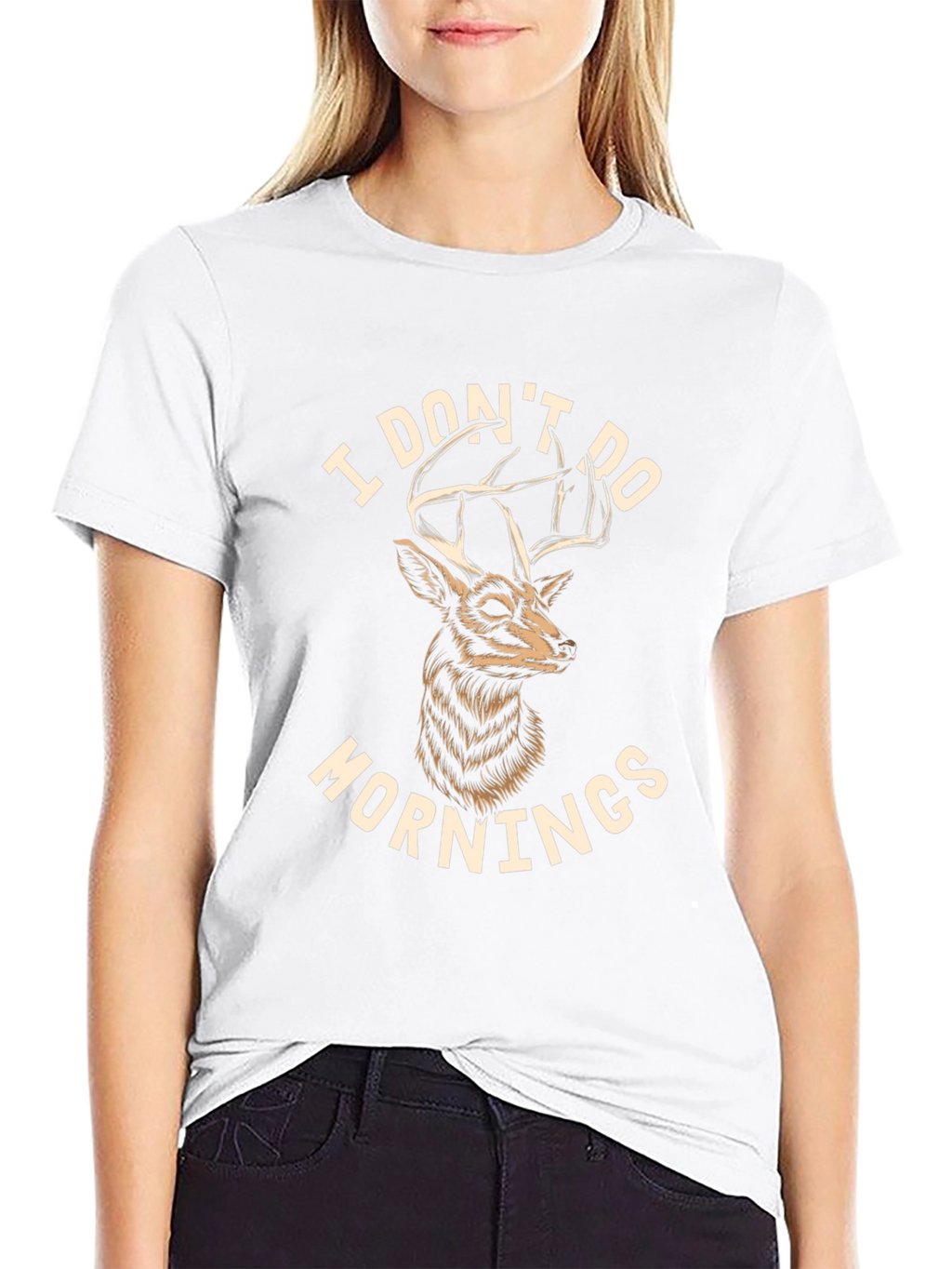 I Dont Do Mornings Deer Graphic T-Shirt
