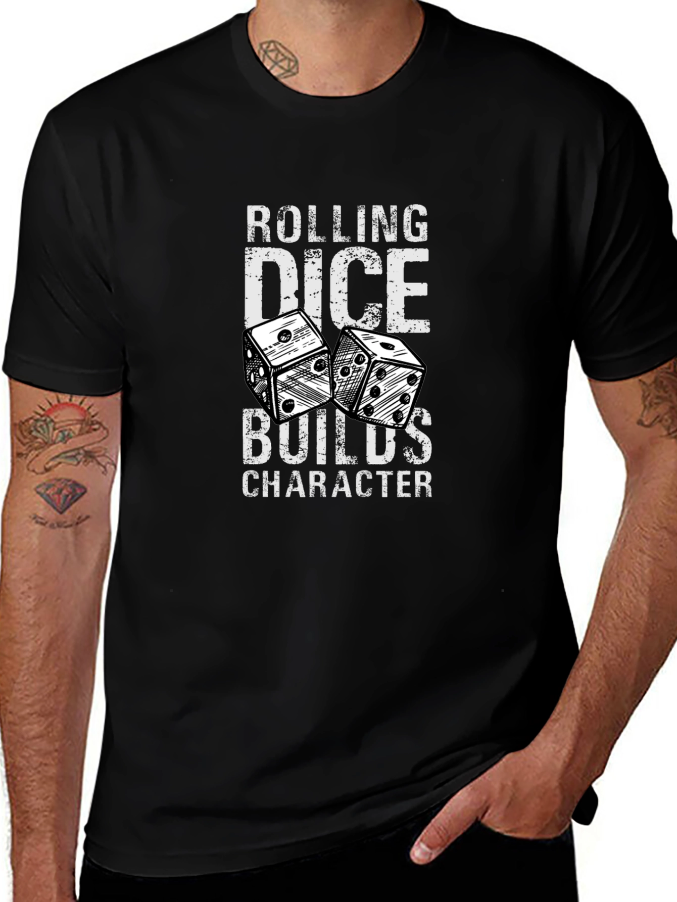 Rolling Dice Builds Character Graphic T-Shirt