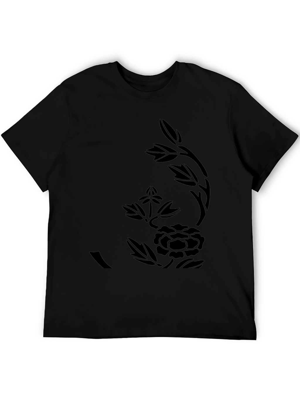 Black Floral Print Tee