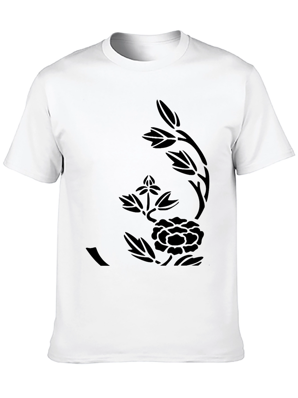 Black Floral Print Tee