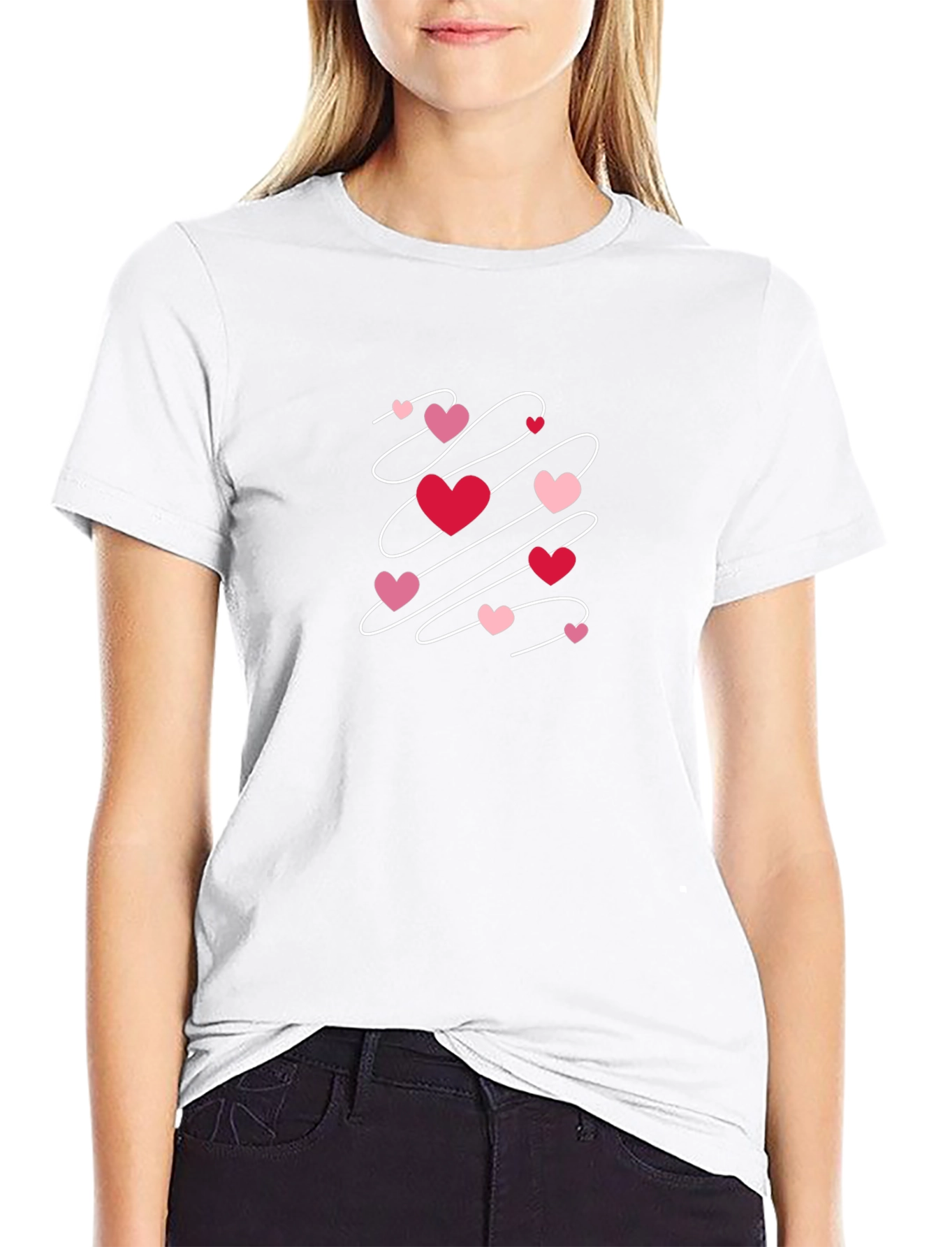 Heart Swirl Black T-Shirt - Valentines Day Apparel