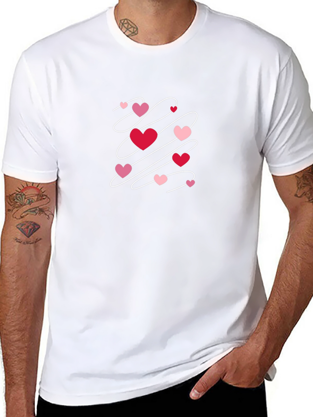 Heart Swirl Black T-Shirt - Valentines Day Apparel