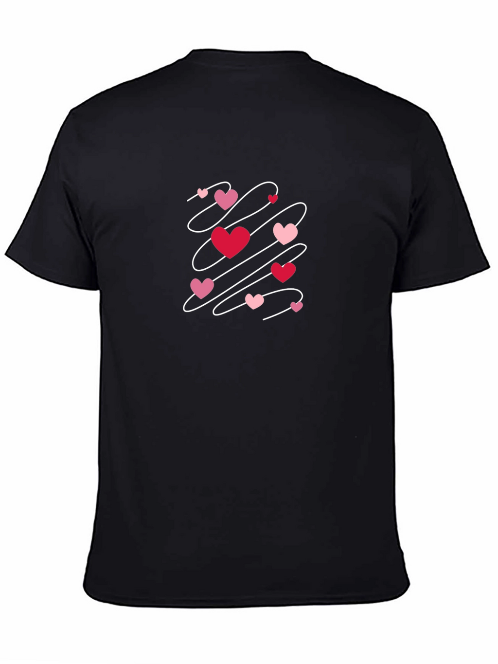 Heart Swirl Black T-Shirt - Valentines Day Apparel