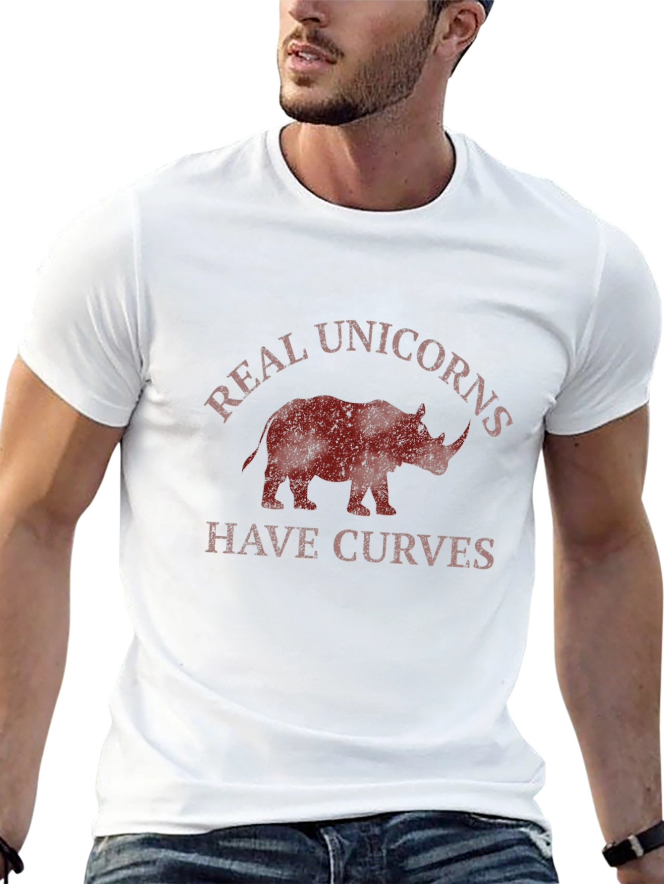 Real Unicorns Have Curves Mens Black T-Shirt