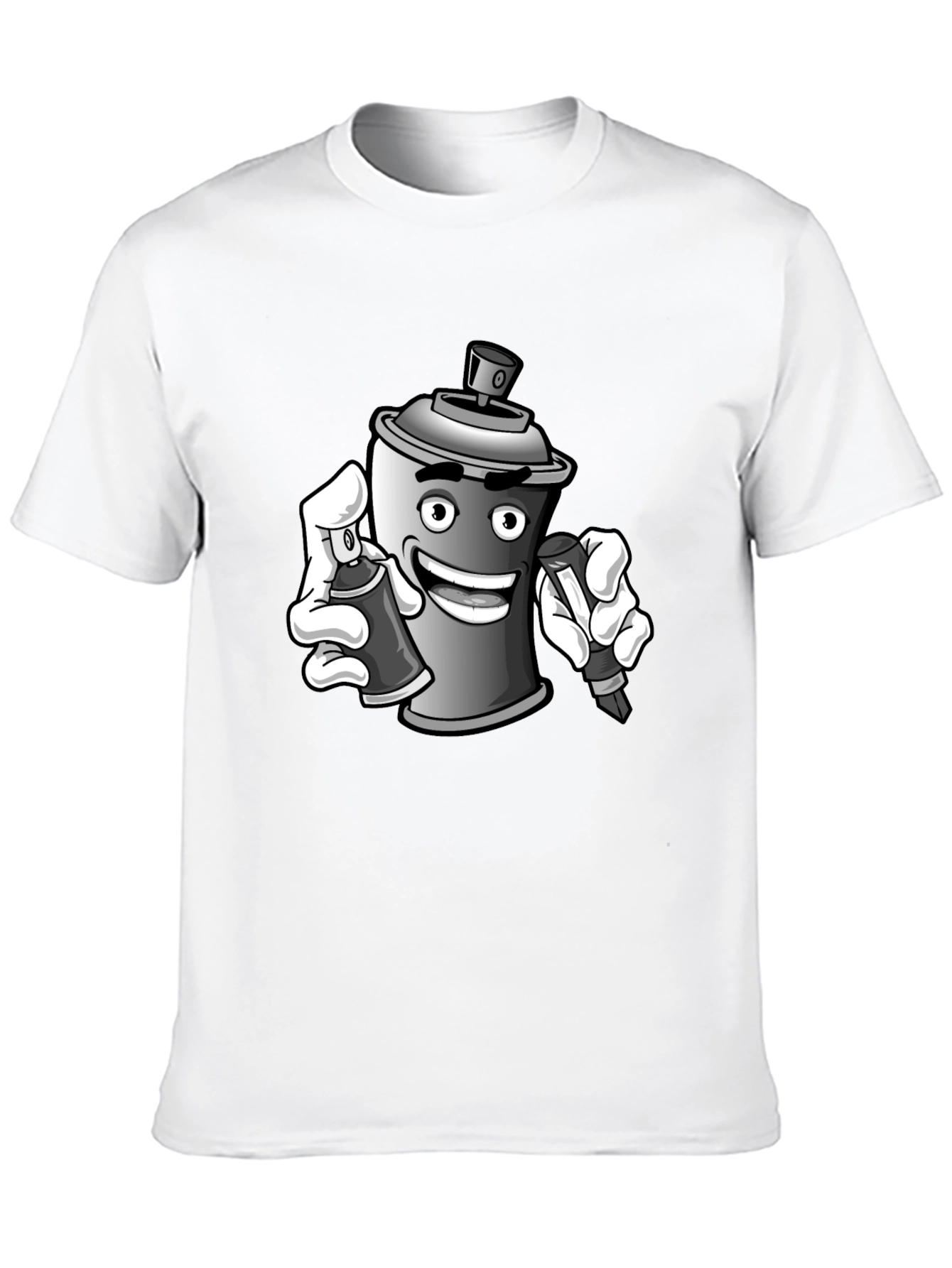 Spray Can Graffiti Art Black T-Shirt