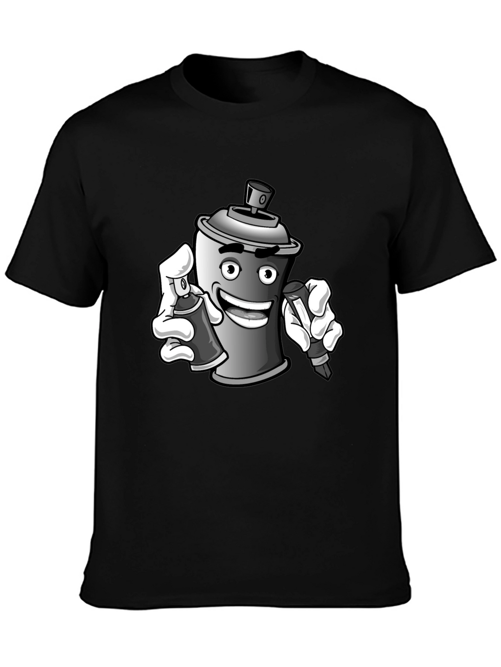 Spray Can Graffiti Art Black T-Shirt
