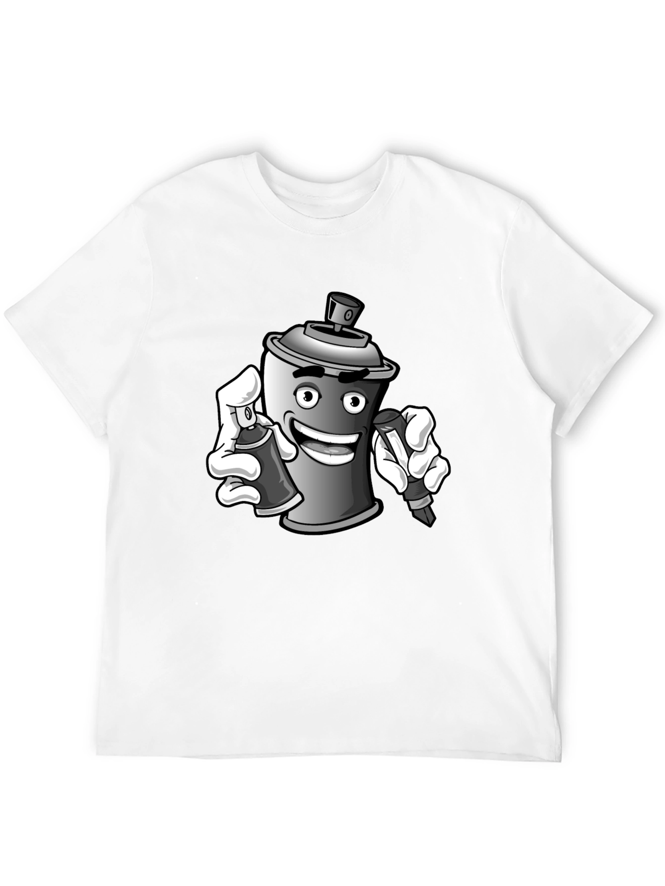Spray Can Graffiti Art Black T-Shirt