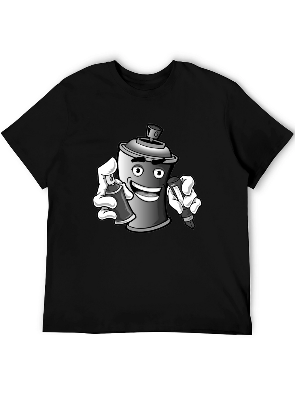 Spray Can Graffiti Art Black T-Shirt