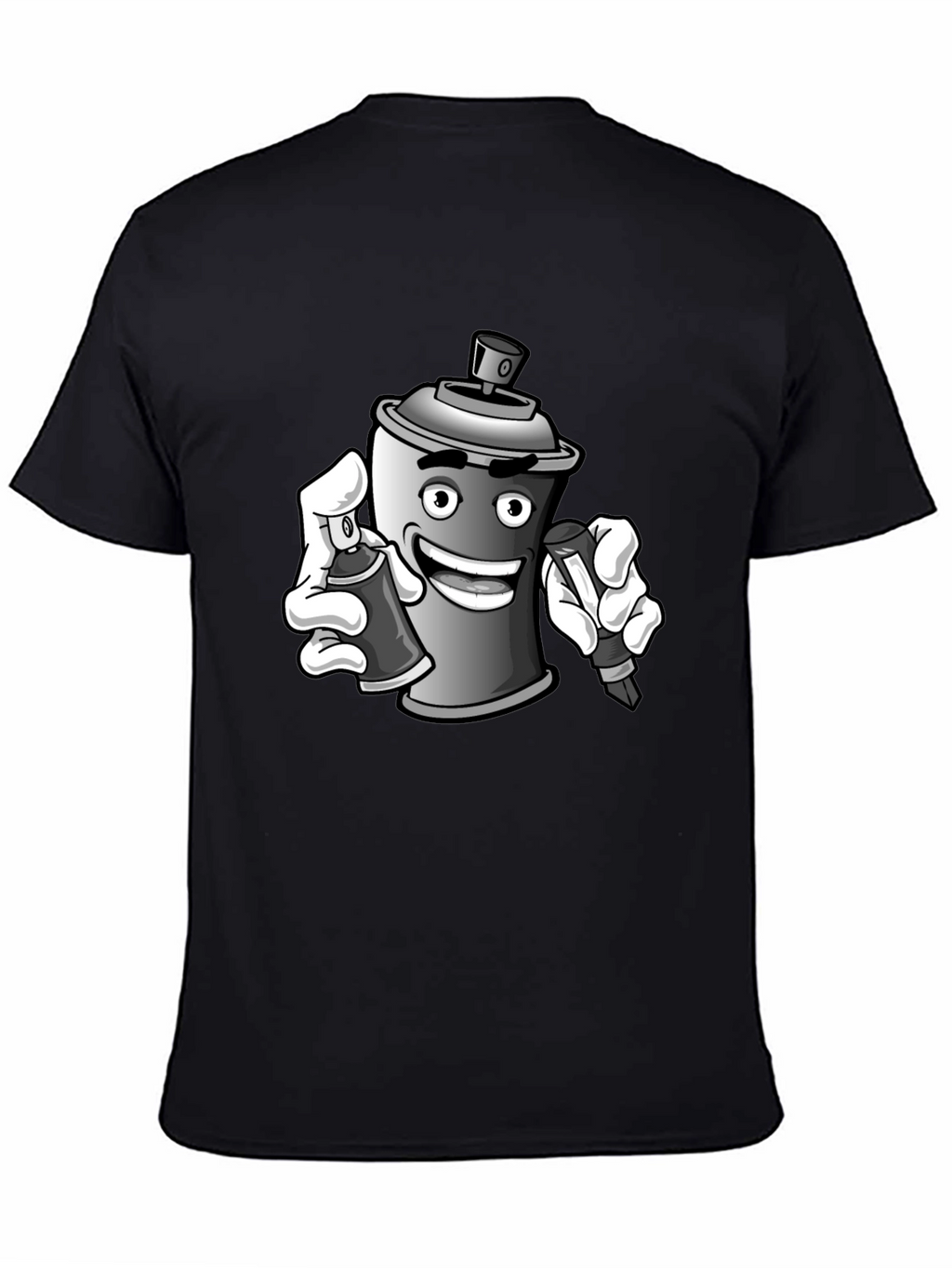Spray Can Graffiti Art Black T-Shirt