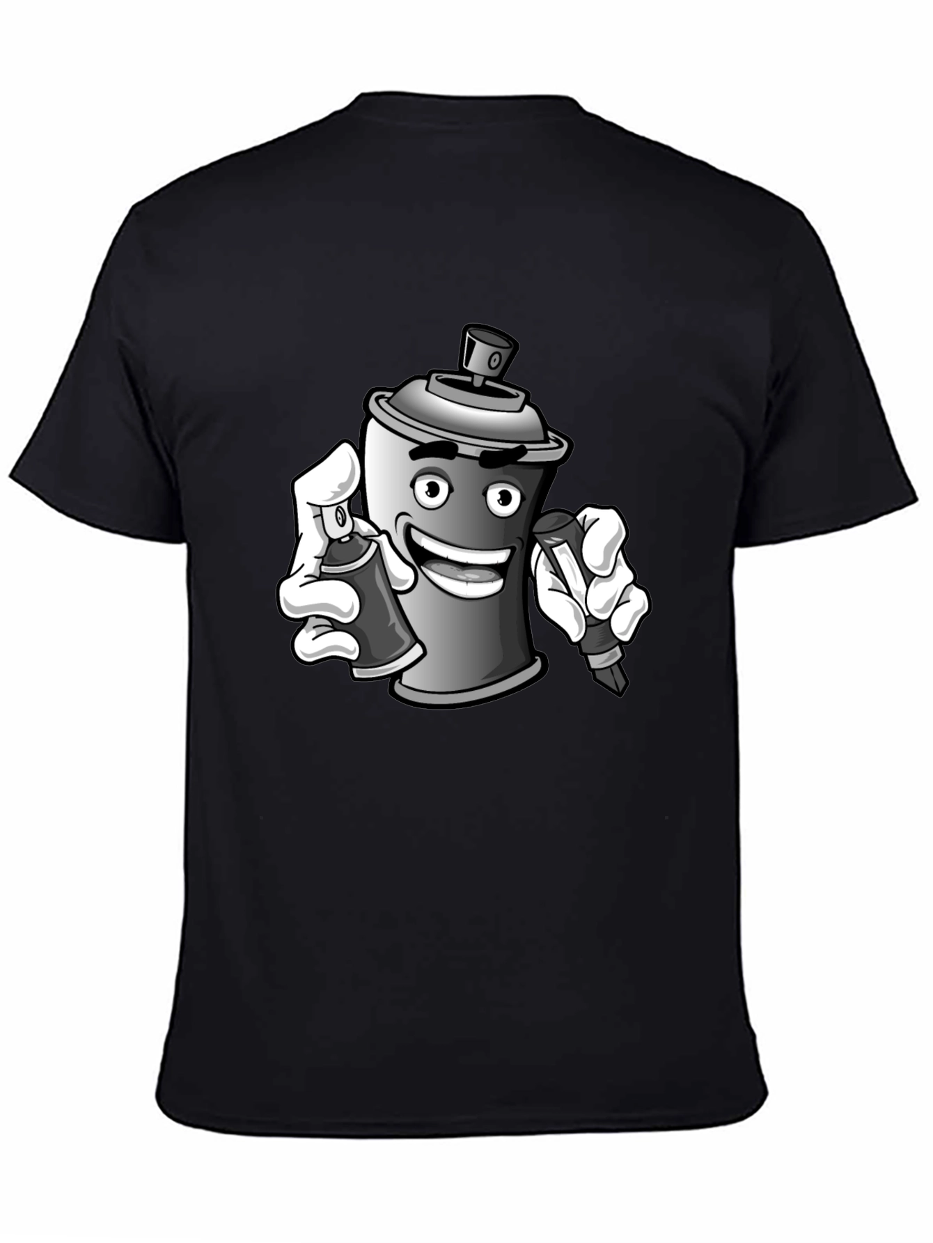 Spray Can Graffiti Art Black T-Shirt