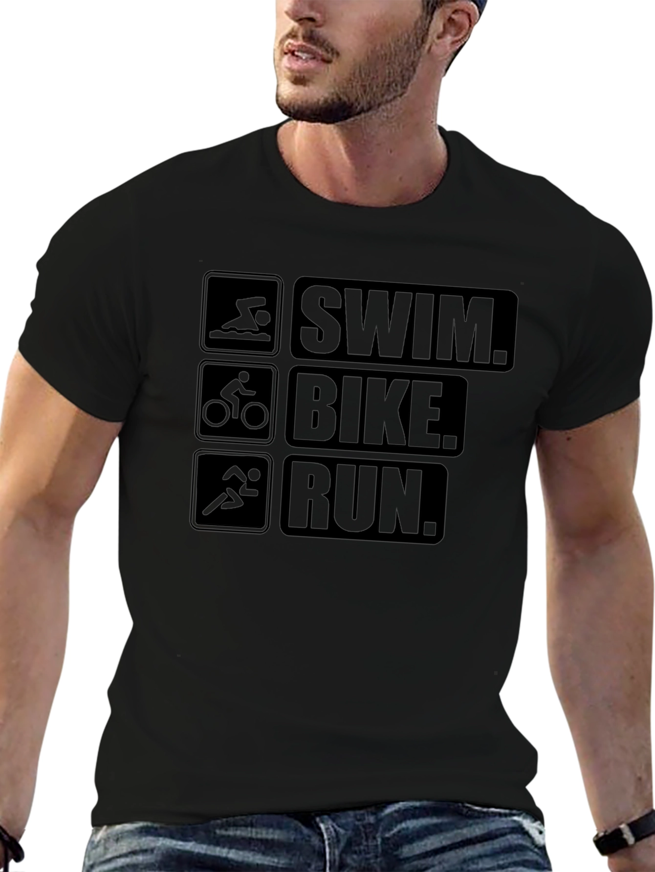 Swim Bike Run Triathlon T-Shirt for Athletes