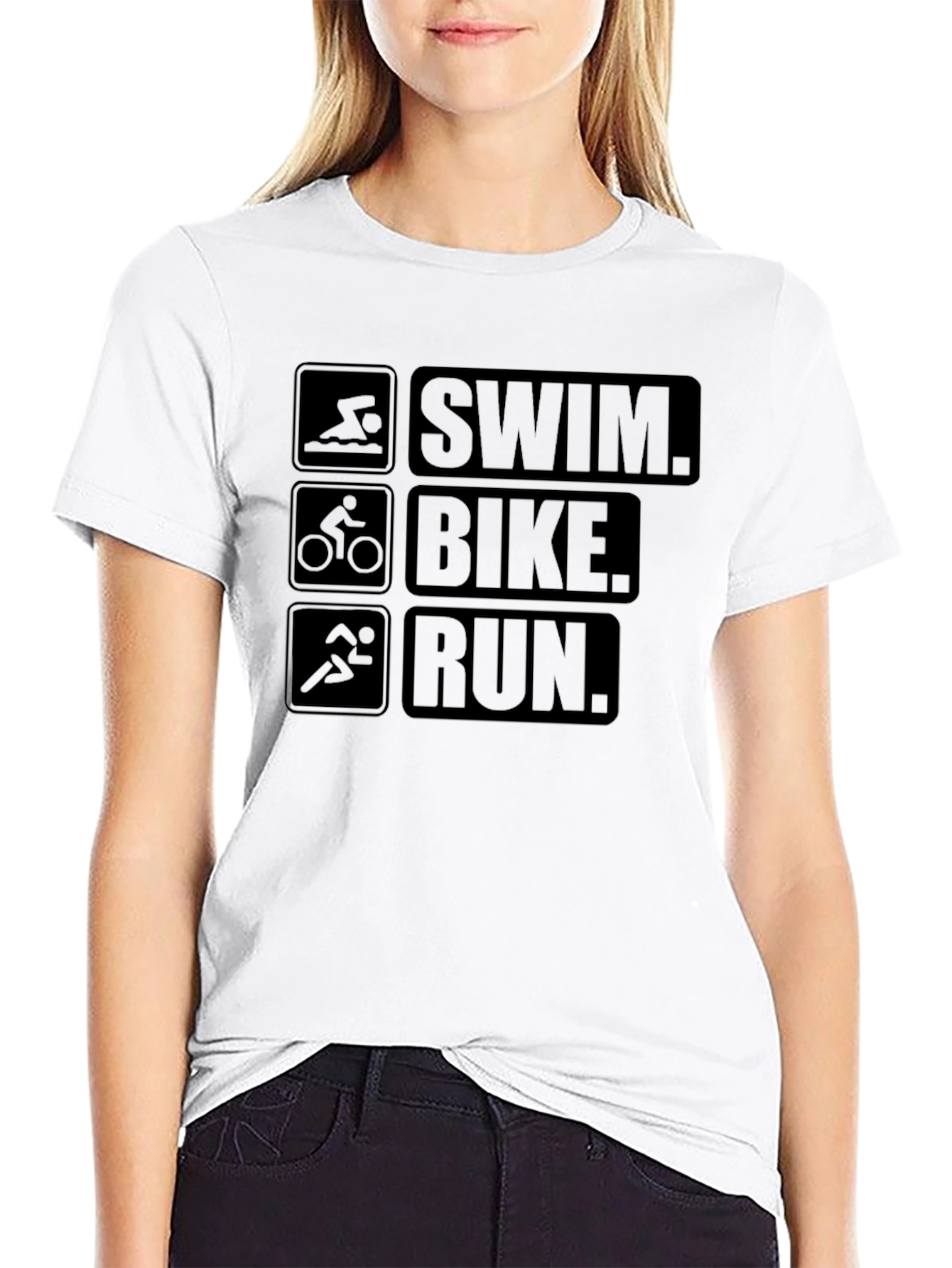 Swim Bike Run Triathlon T-Shirt for Athletes