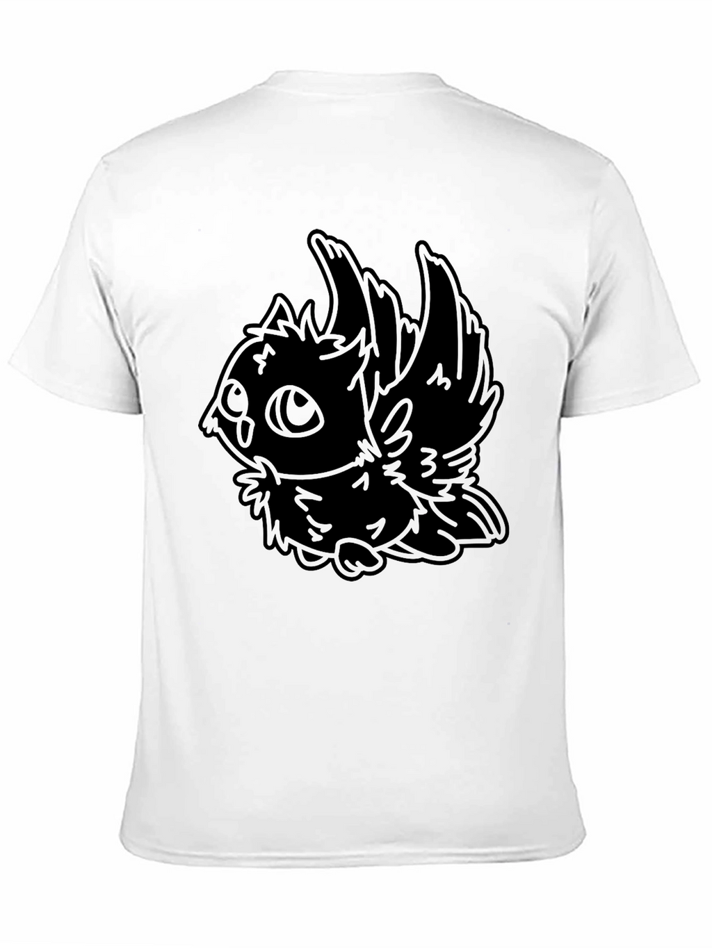 Stylized Owl Graphic Black T-Shirt