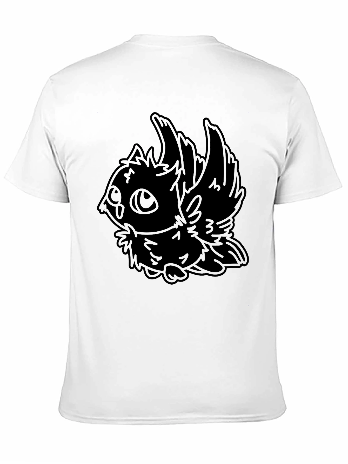 Stylized Owl Graphic Black T-Shirt