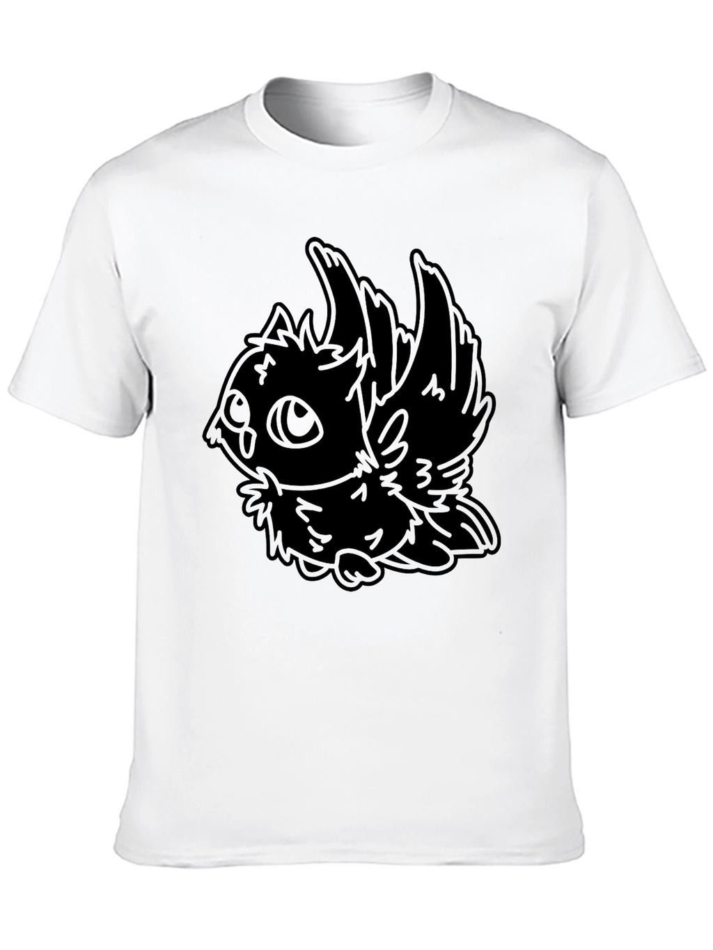 Stylized Owl Graphic Black T-Shirt