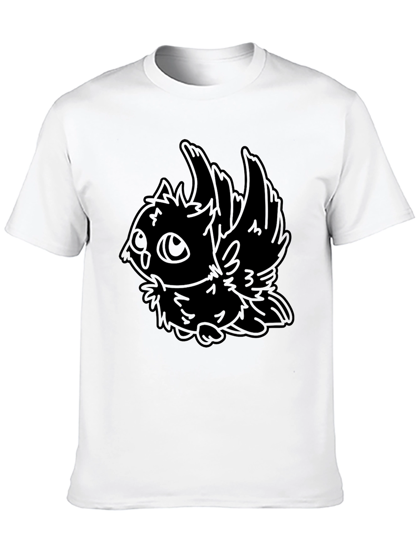 Stylized Owl Graphic Black T-Shirt