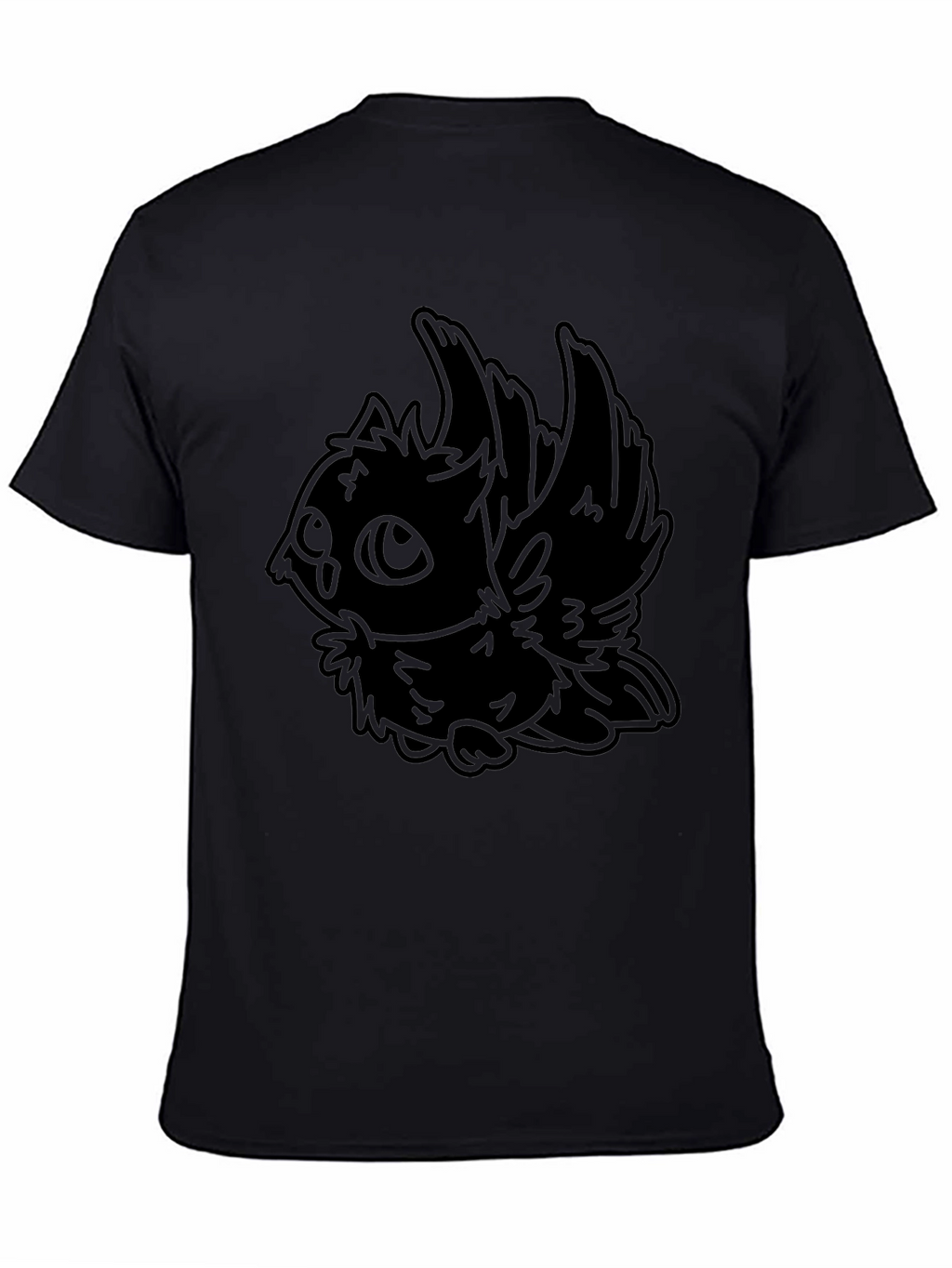 Stylized Owl Graphic Black T-Shirt