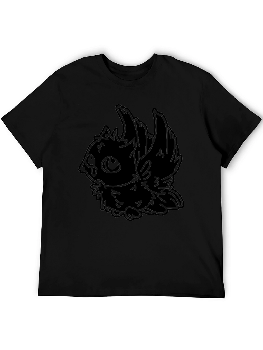 Stylized Owl Graphic Black T-Shirt