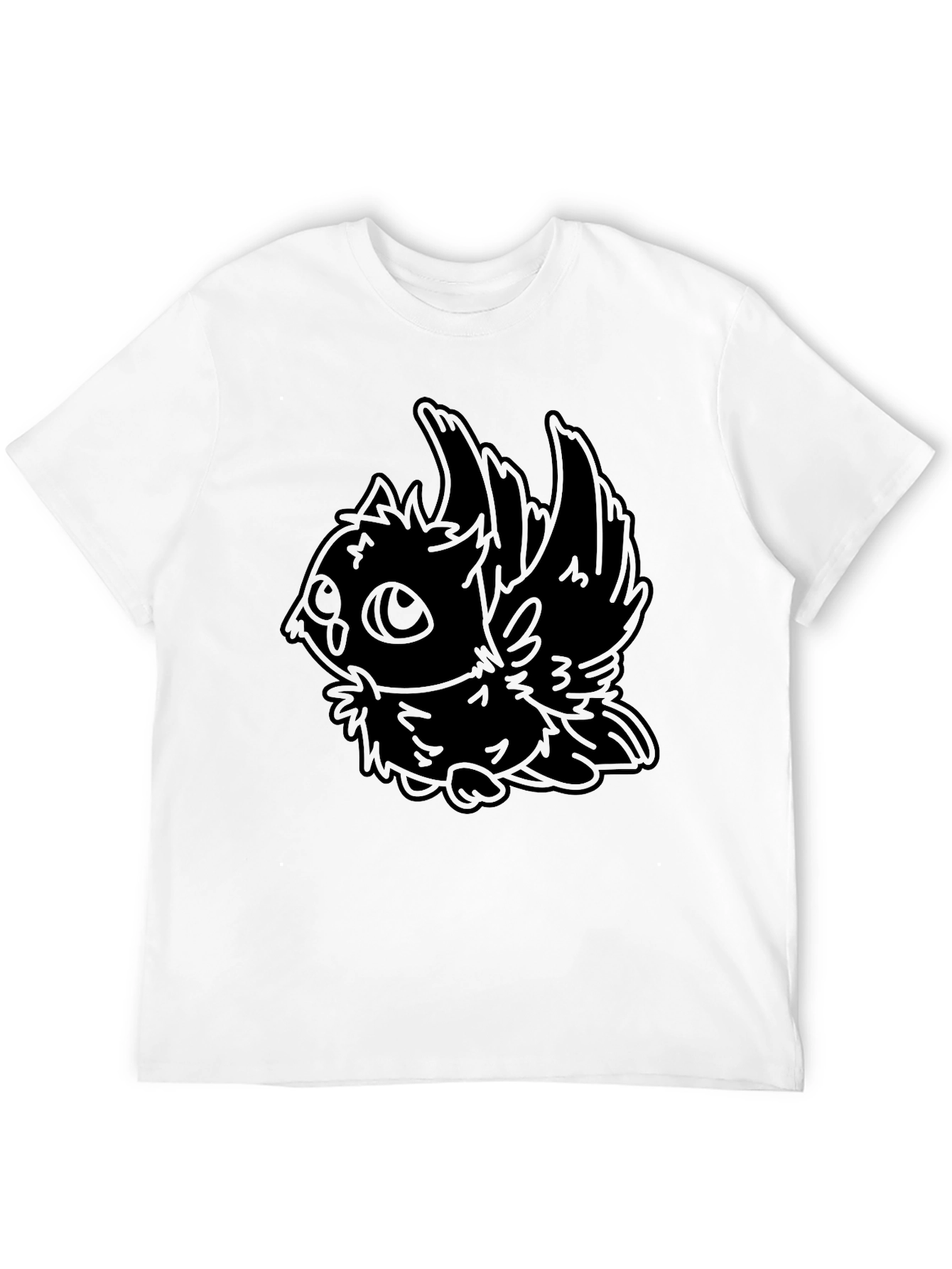 Stylized Owl Graphic Black T-Shirt