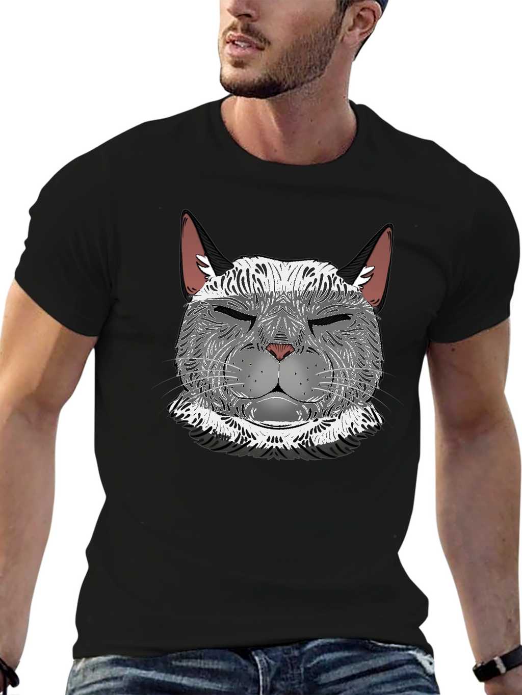 Cool Cat Graphic T-Shirt - Mens Black Tee