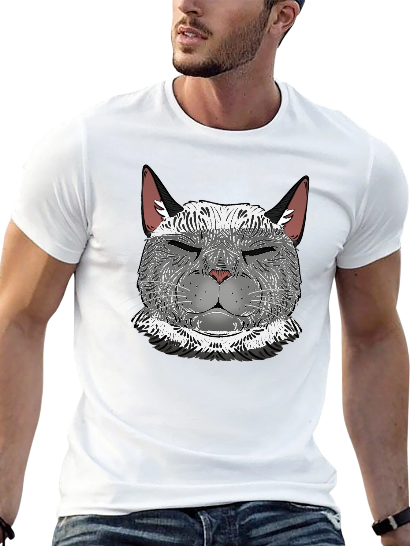 Cool Cat Graphic T-Shirt - Mens Black Tee