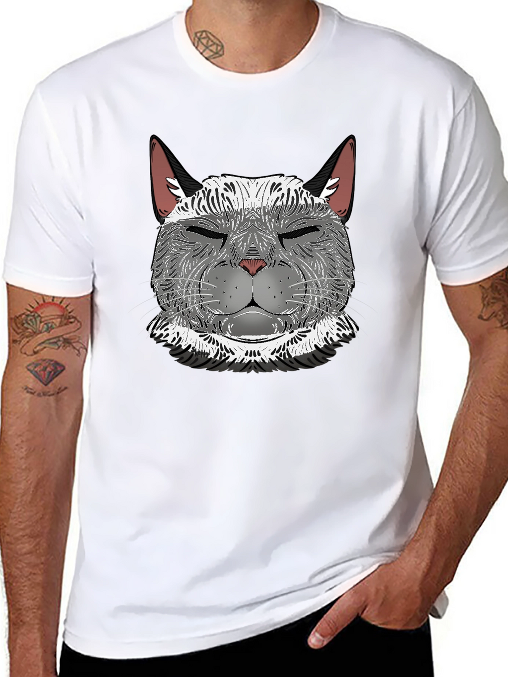Cool Cat Graphic T-Shirt - Mens Black Tee