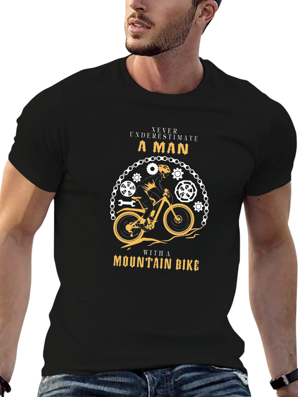 Mountain Bike Man Graphic T-Shirt